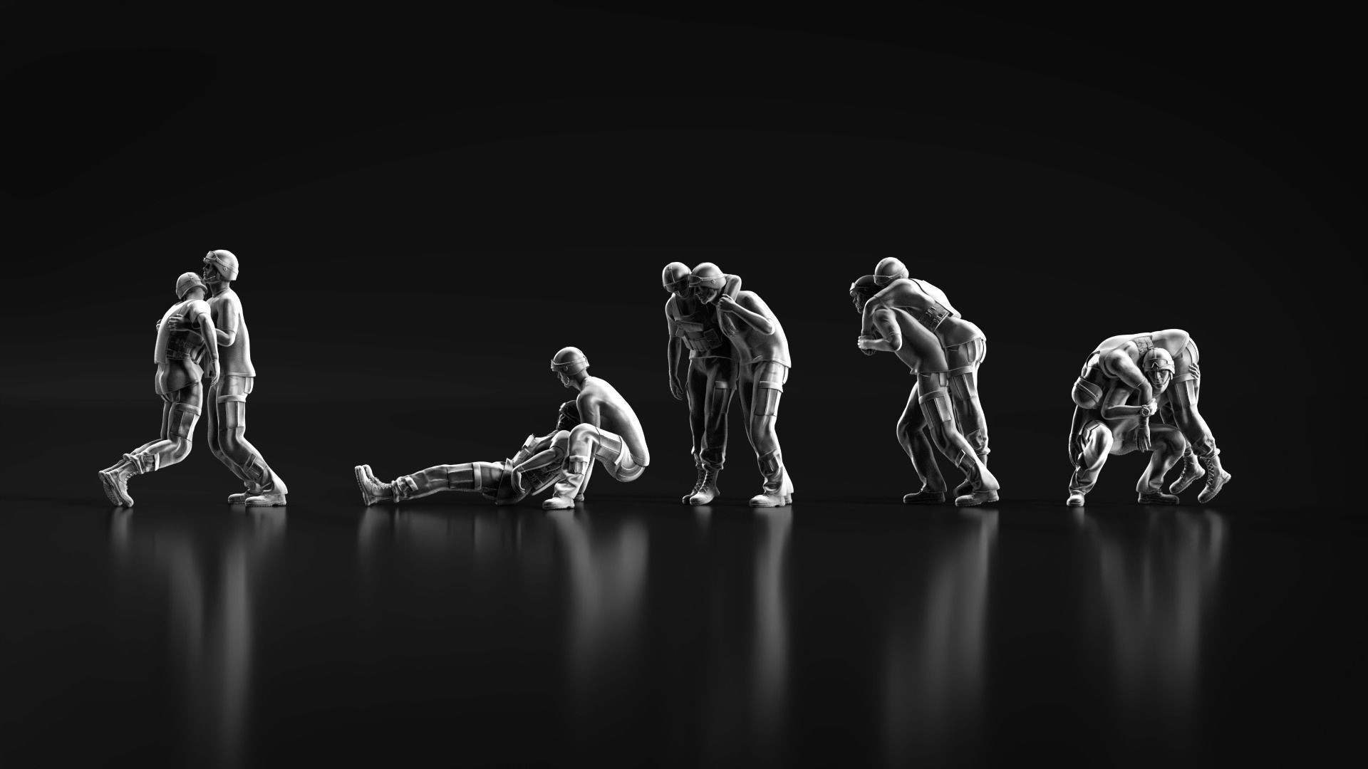 wounded soldier 3D print model_10