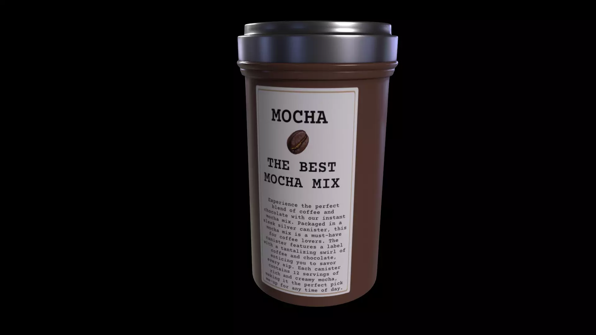 Cocoa and hot chocolate drinks-Instant Mocha Mix-GAME READY PBR Low-poly 3D model