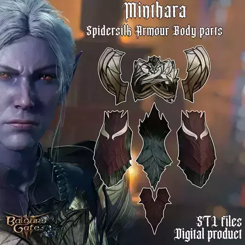 Fantasy Minthara Spidersilk Body Armor Baldrurs Gate 3 STL