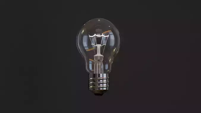 Realistic 3D model of a classic light bulb