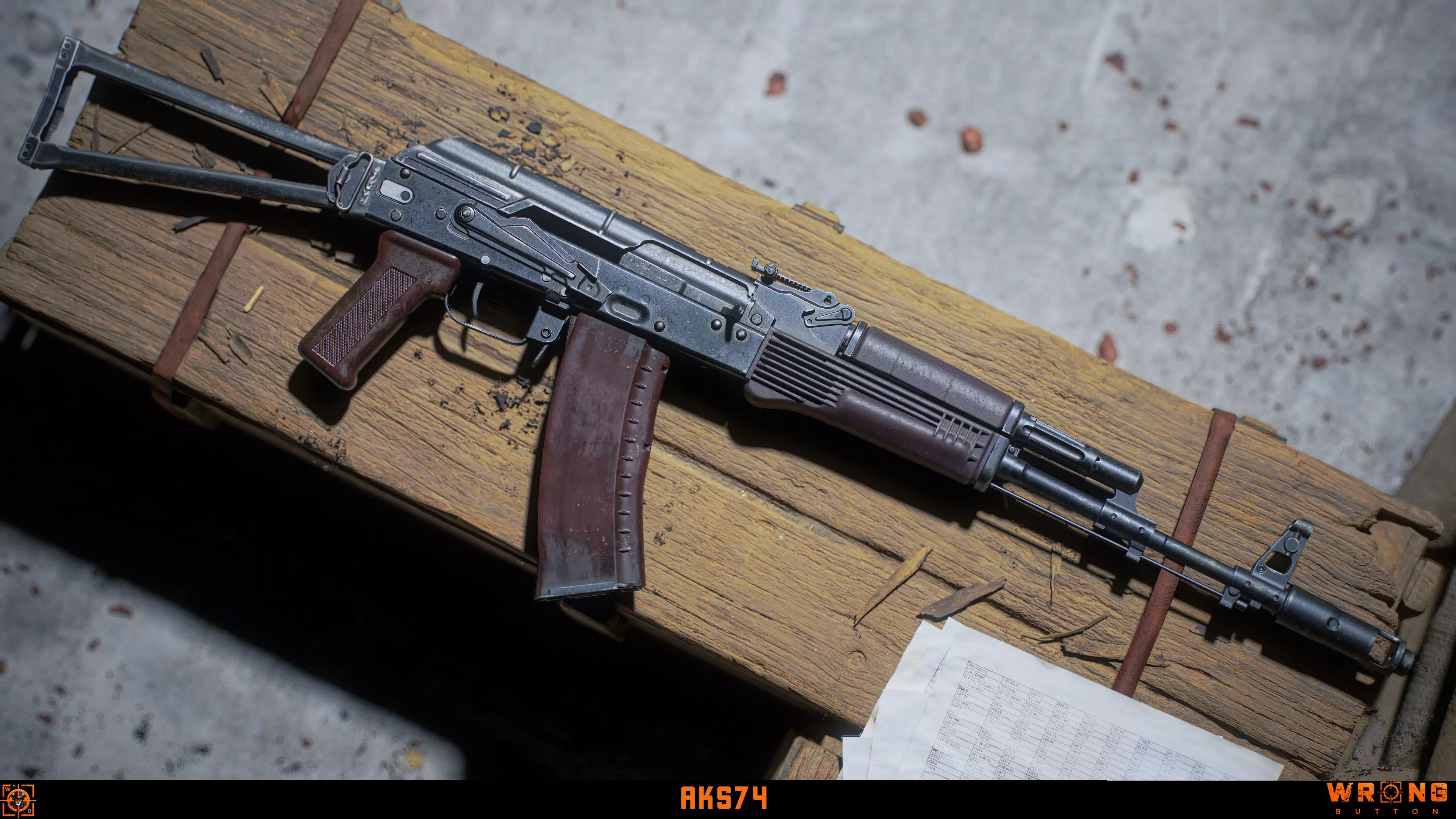 AKS74 Low-poly 3D model_0