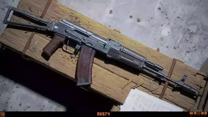 AKS74 Low-poly 3D model