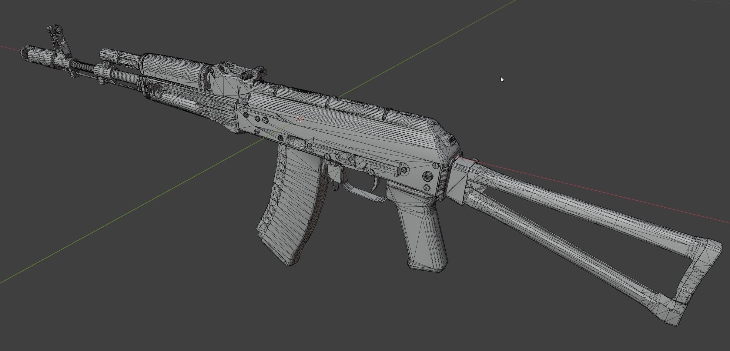 AKS74 Low-poly 3D model_12