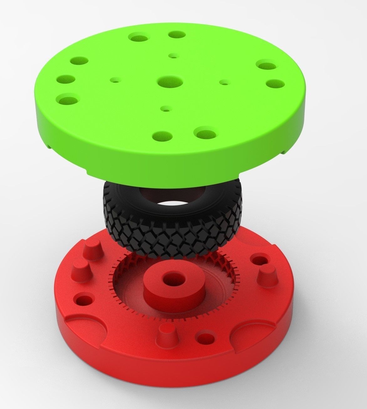 Mold for diecast military truck tire 1 Scale 1 to 25 3D print model_1