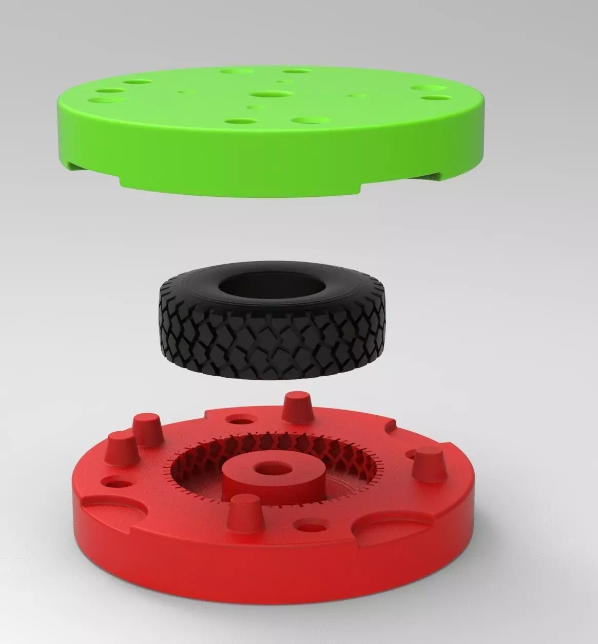 Mold for diecast military truck tire 1 Scale 1 to 25 3D print model_0