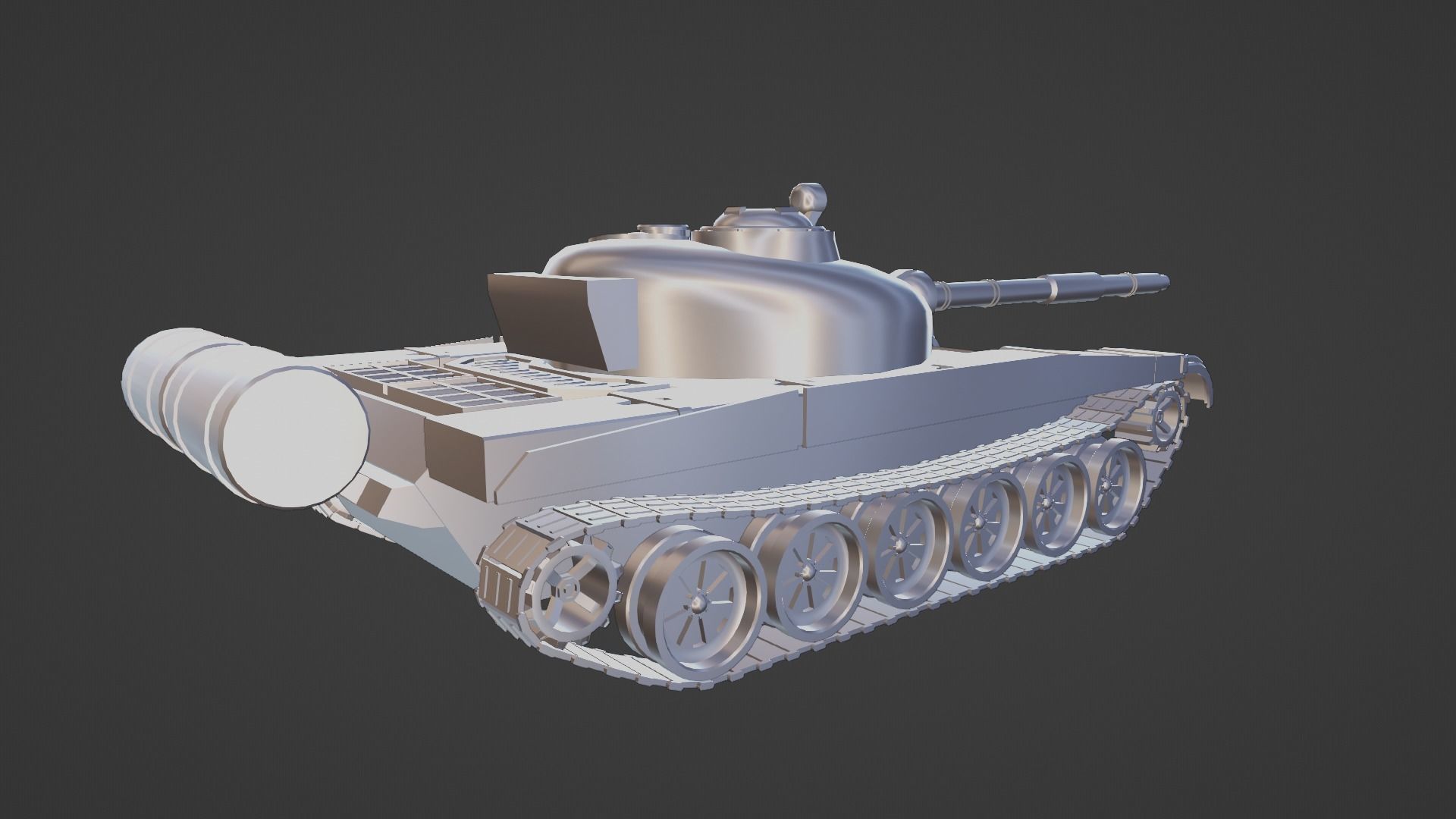 T-72 Tank Low-poly 3D model_12