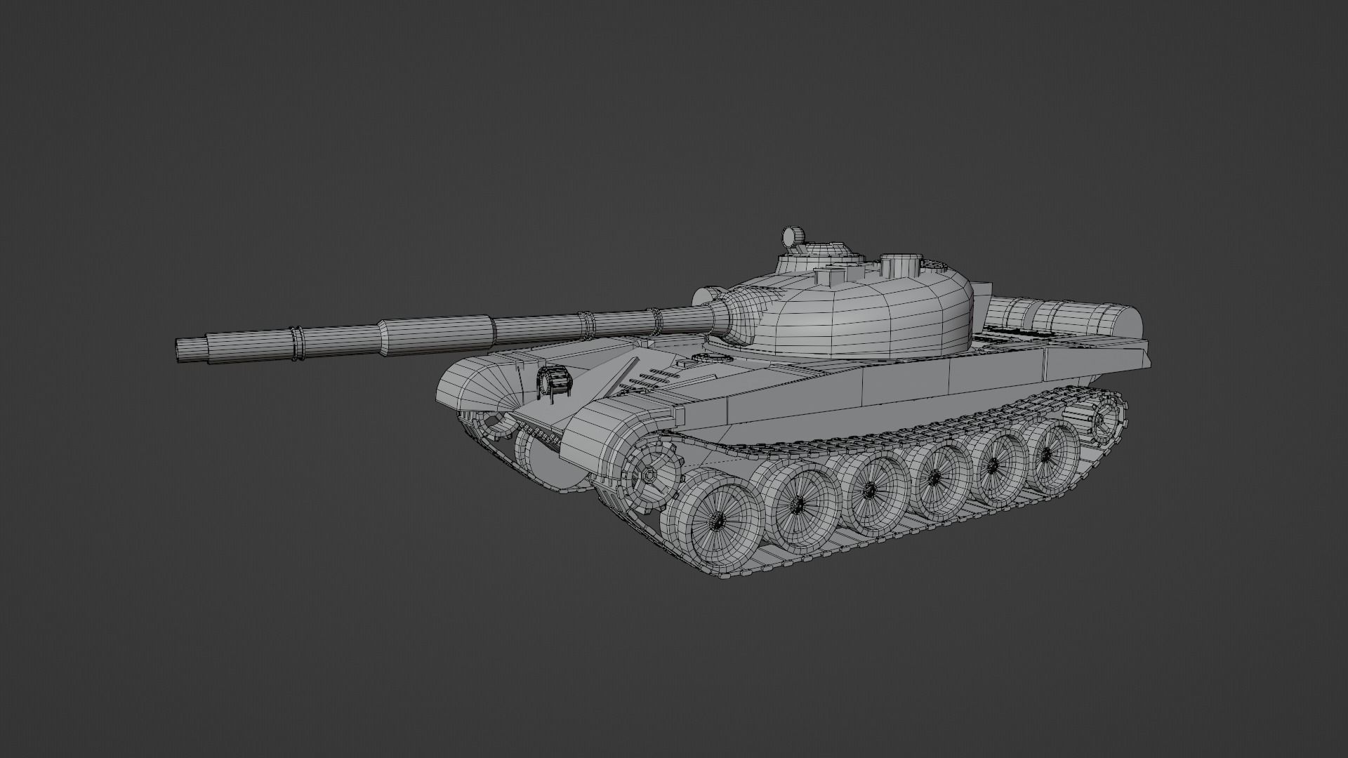 T-72 Tank Low-poly 3D model_16