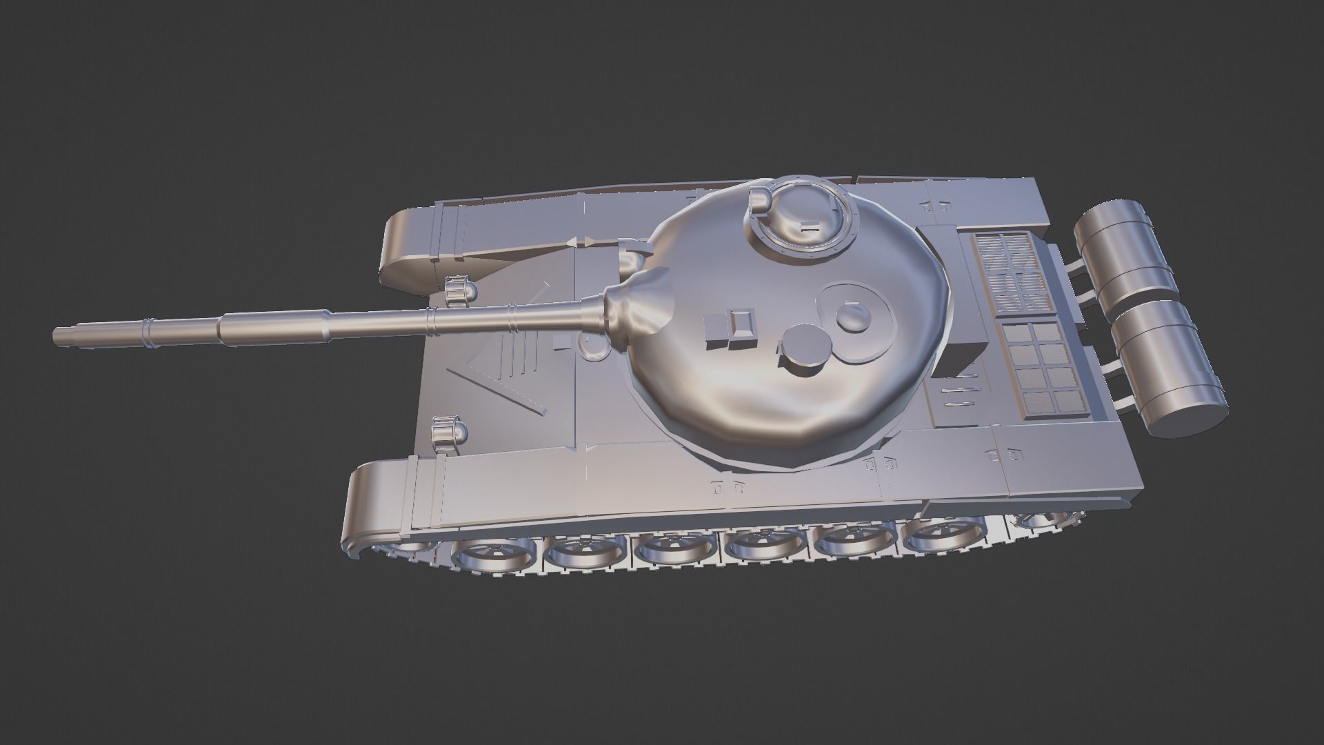 T-72 Tank Low-poly 3D model_14
