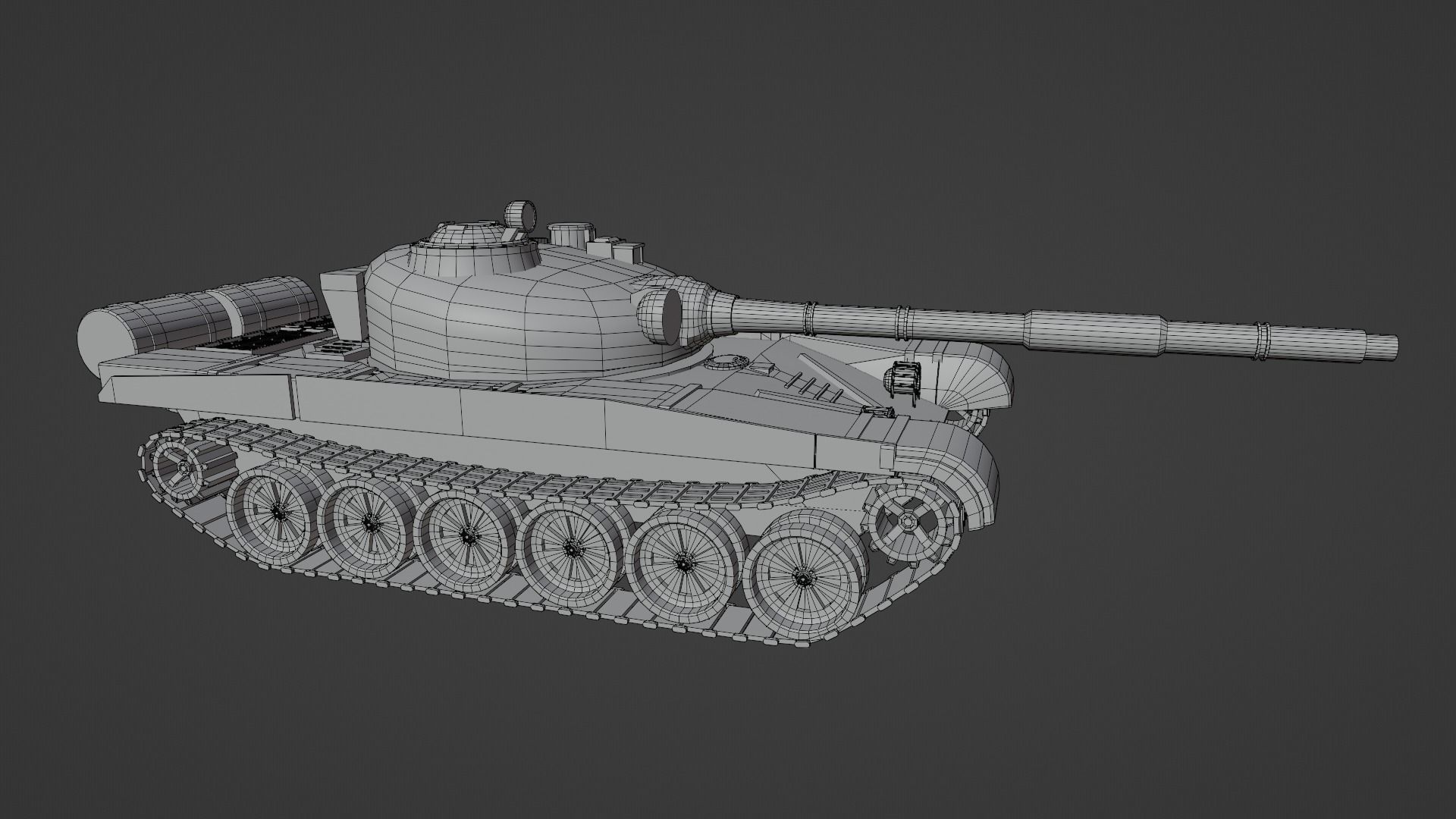 T-72 Tank Low-poly 3D model_19