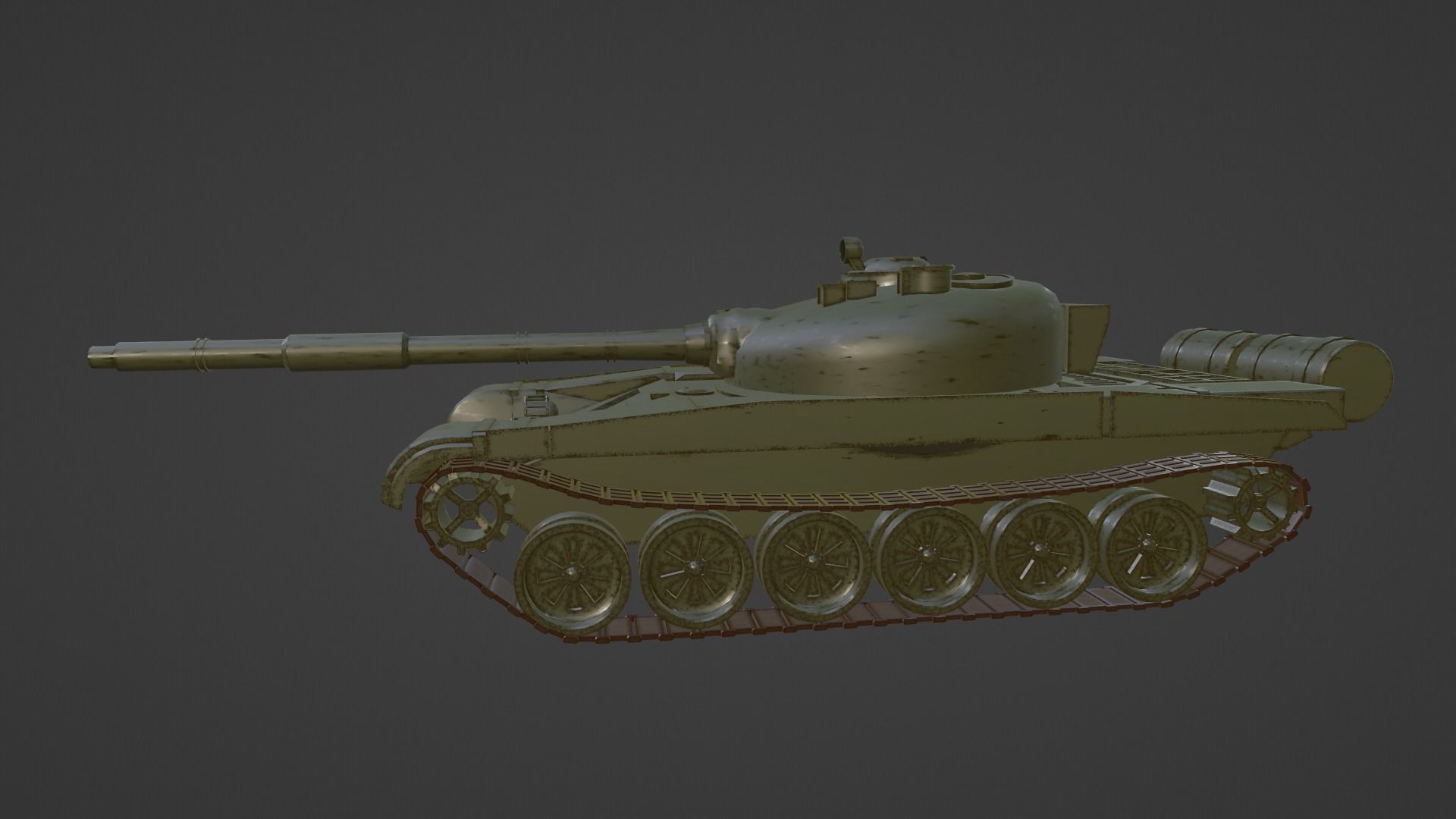 T-72 Tank Low-poly 3D model_2