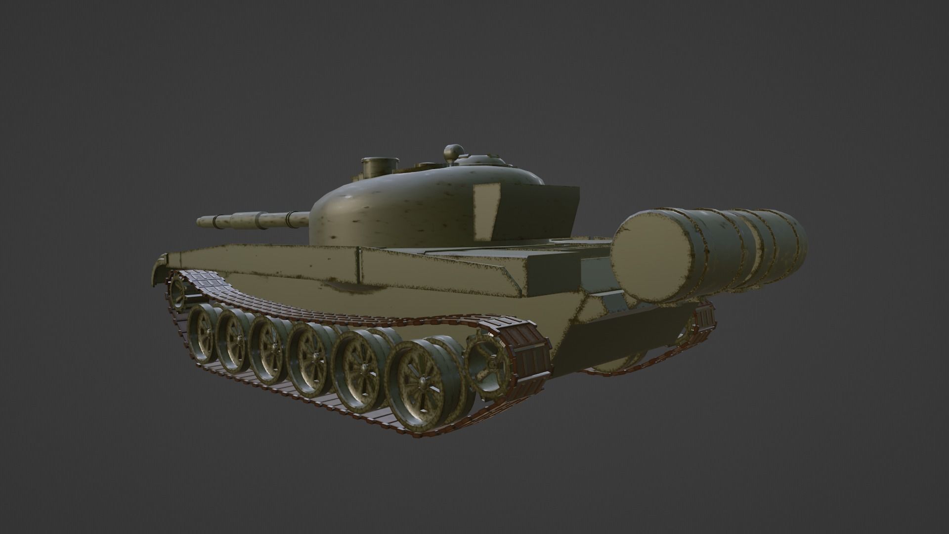 T-72 Tank Low-poly 3D model_3