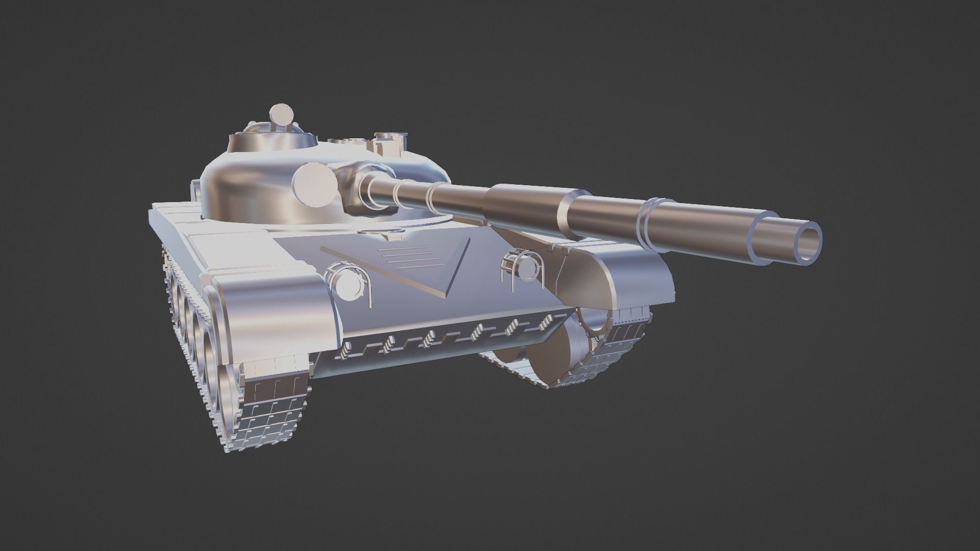 T-72 Tank Low-poly 3D model_13