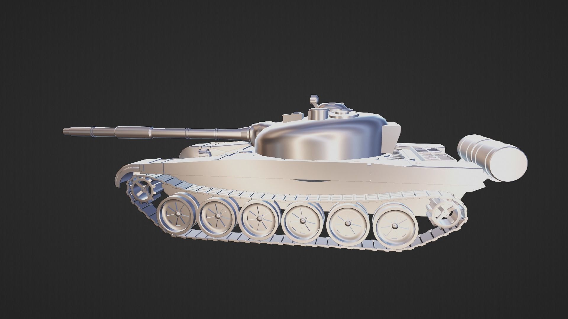 T-72 Tank Low-poly 3D model_10