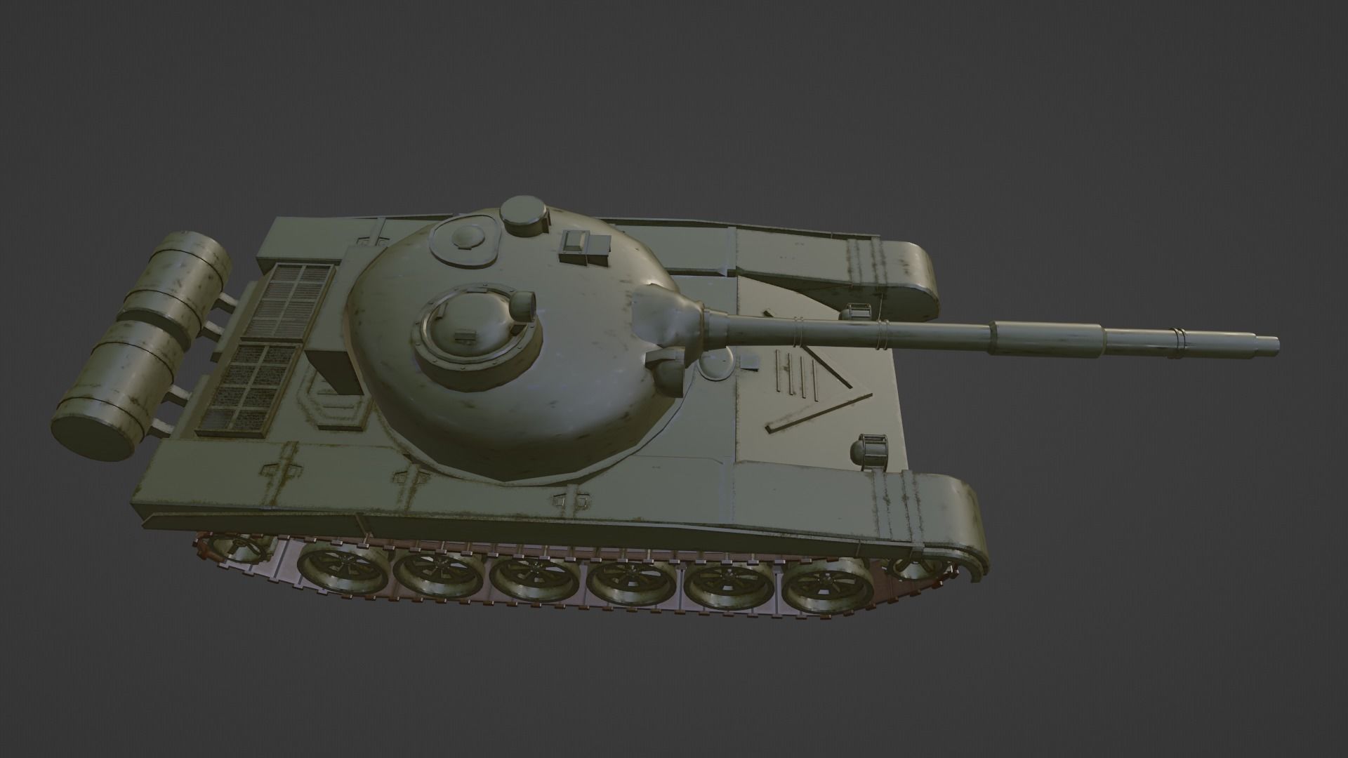 T-72 Tank Low-poly 3D model_7