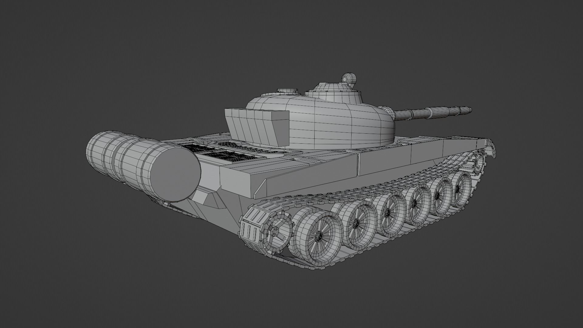 T-72 Tank Low-poly 3D model_18