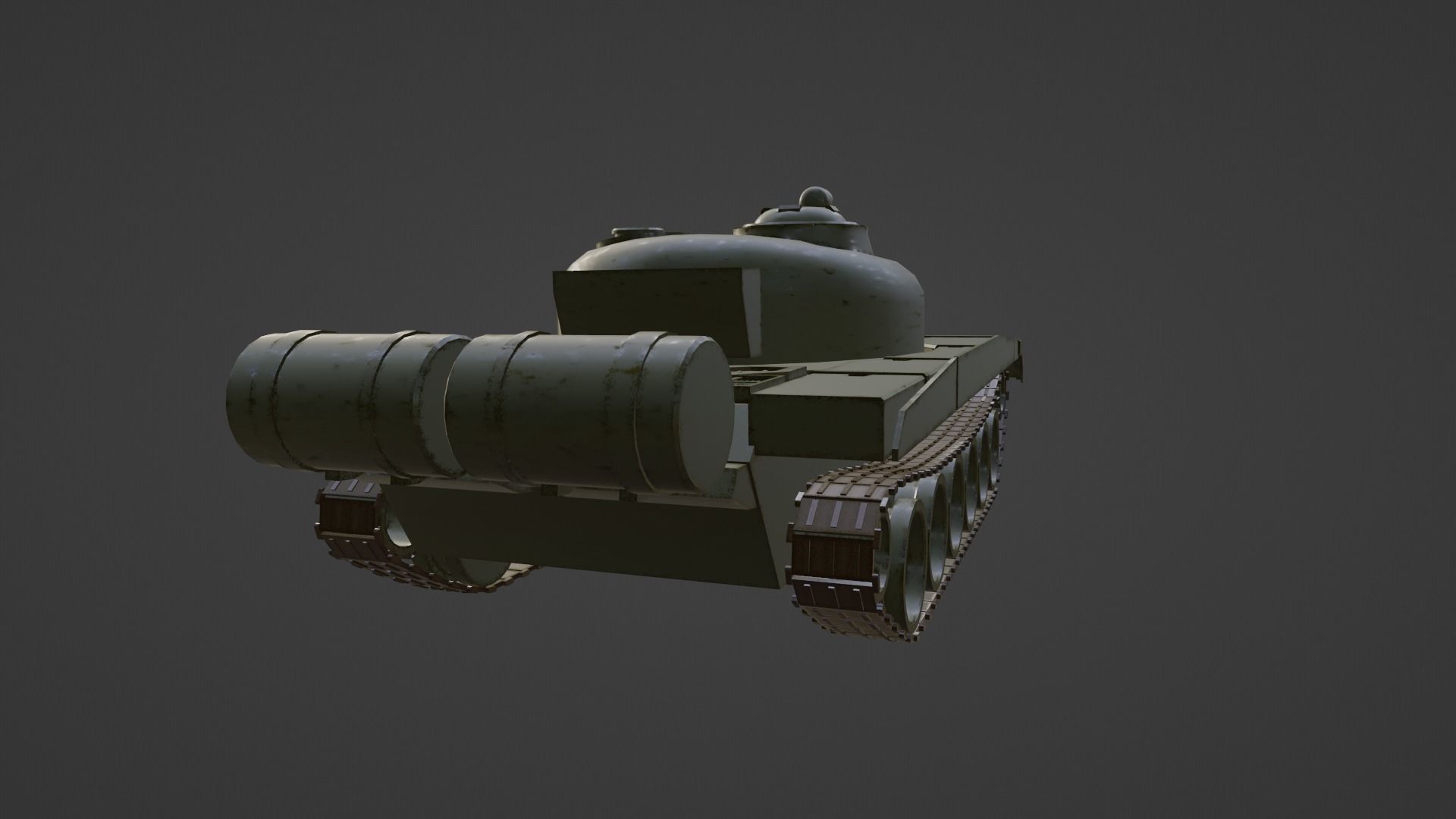 T-72 Tank Low-poly 3D model_4