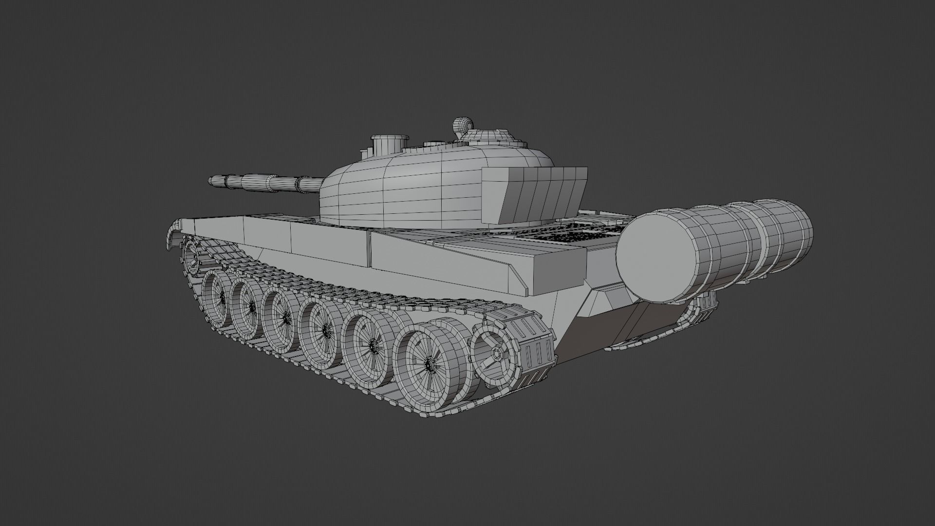 T-72 Tank Low-poly 3D model_17