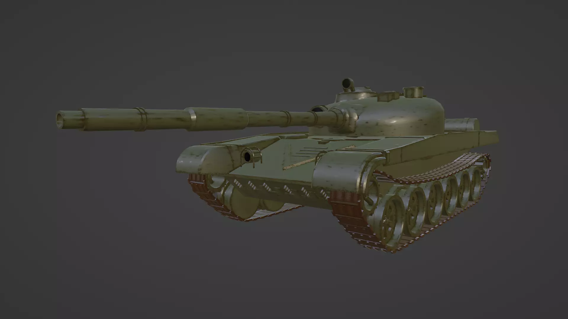 T-72 Tank Low-poly 3D model_0