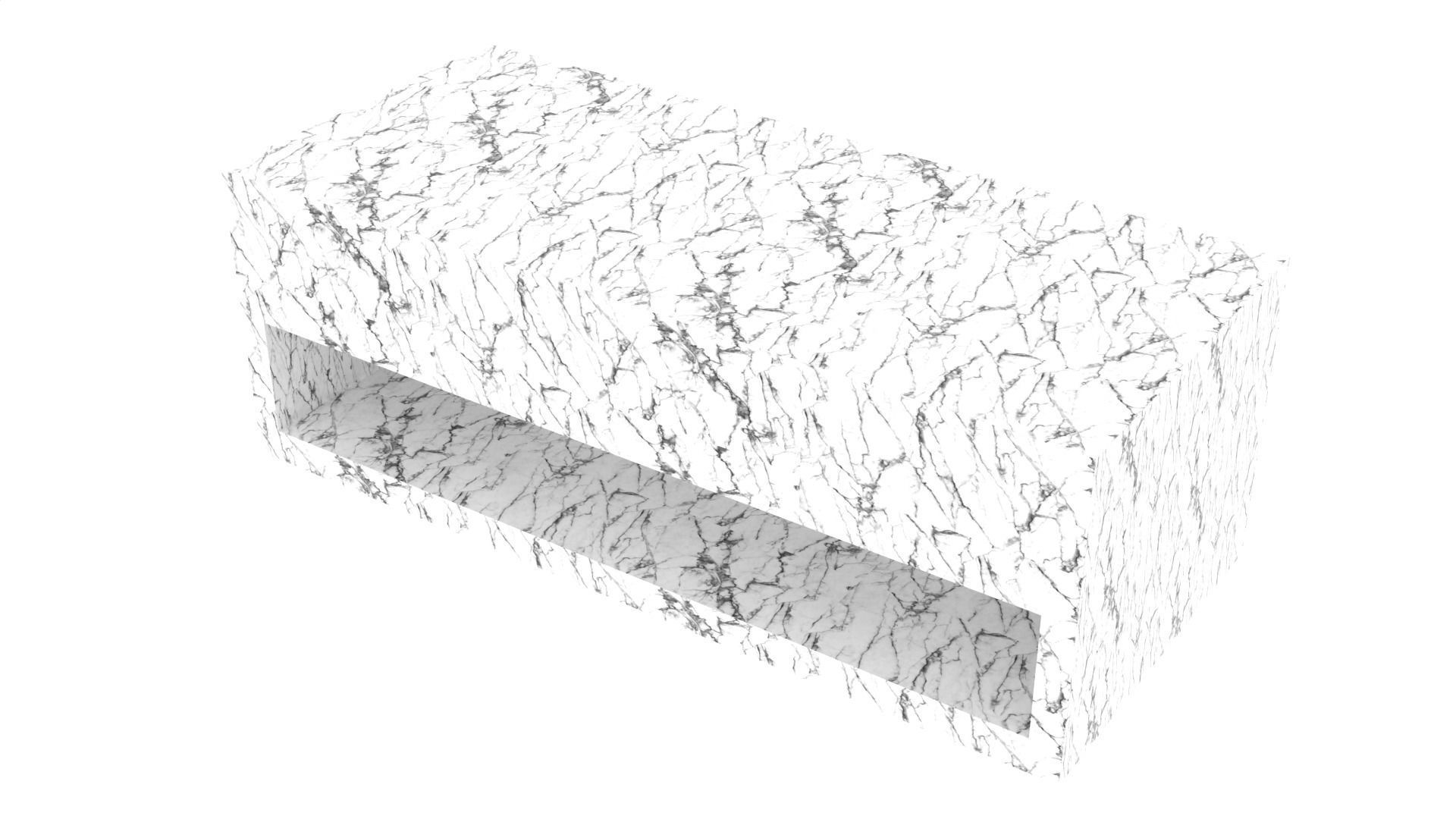 black and white marble table 3D model_1