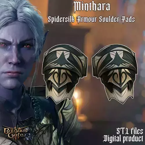 Fantasy Minthara Spidersilk Shoulder Pads Baldrurs Gate 3 STL