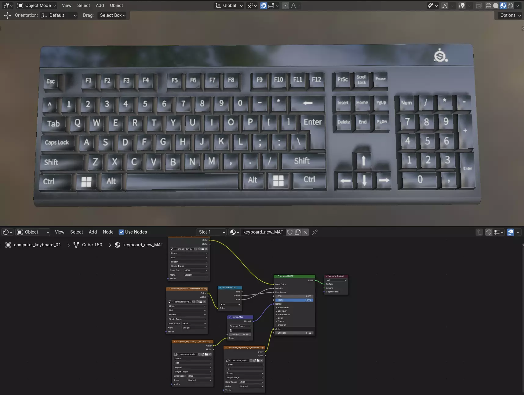 Keyboard Set Free low-poly 3D model