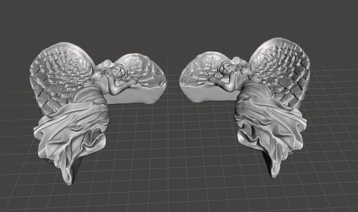 door picture frame angel  left and right model 3D print model_2