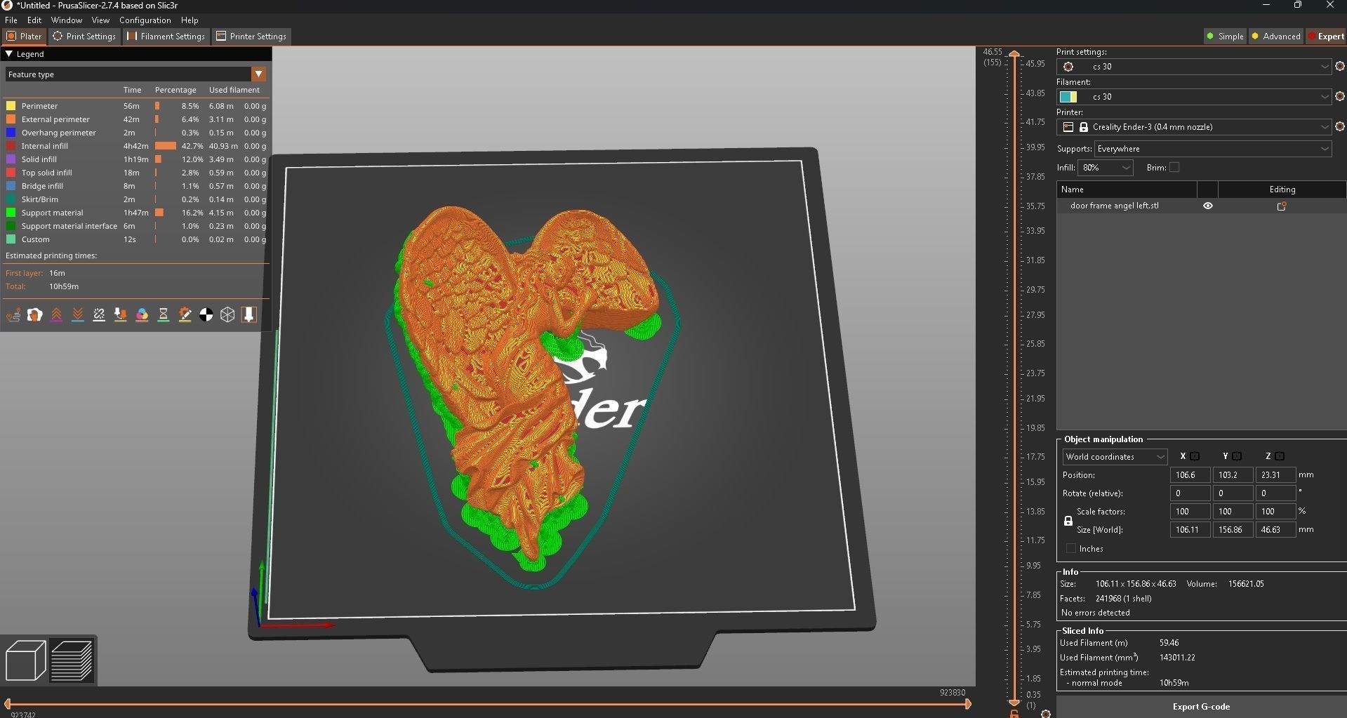 door picture frame angel  left and right model 3D print model_6