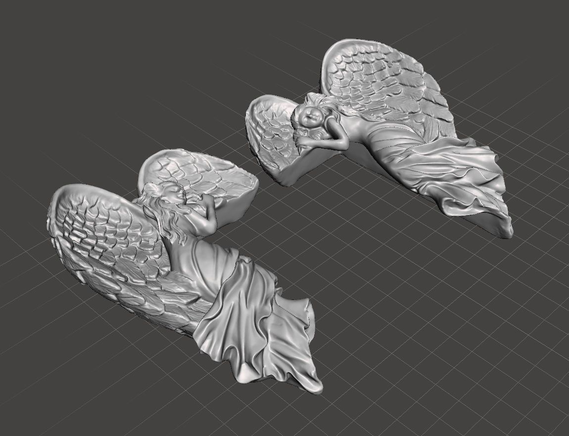 door picture frame angel  left and right model 3D print model_4
