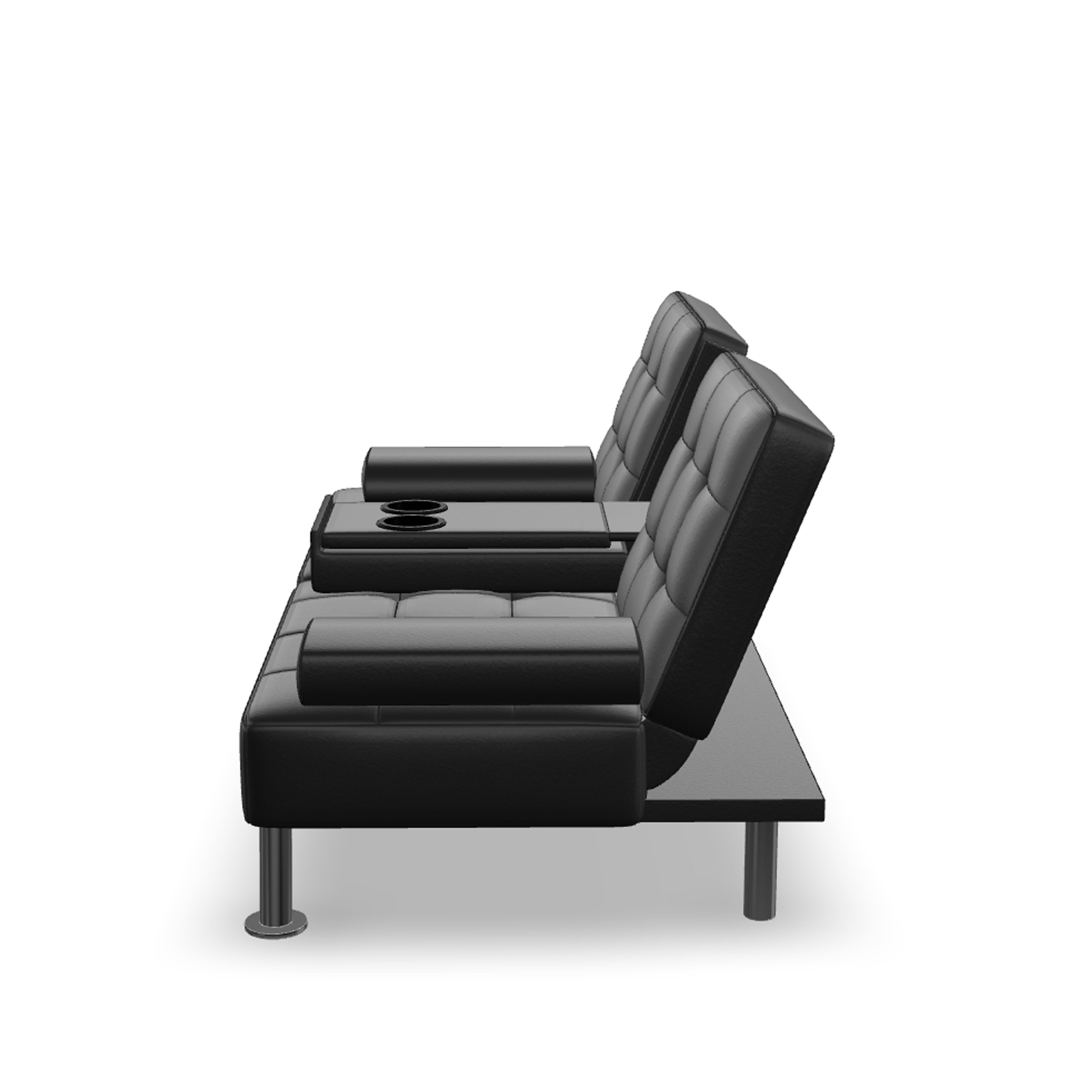 Futon Sofa Bed 3D model_2