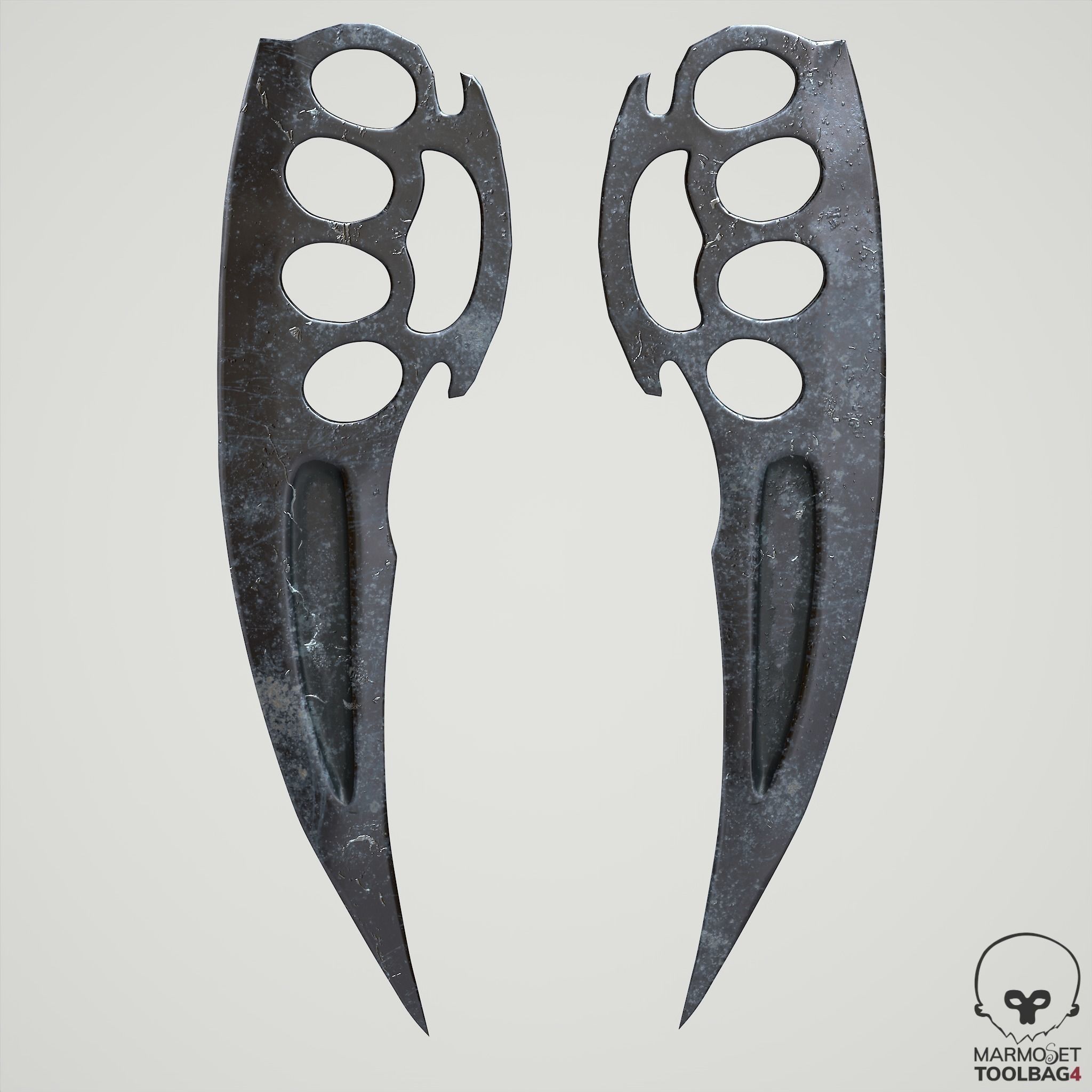 Brass knuckles Low-poly 3D model_4