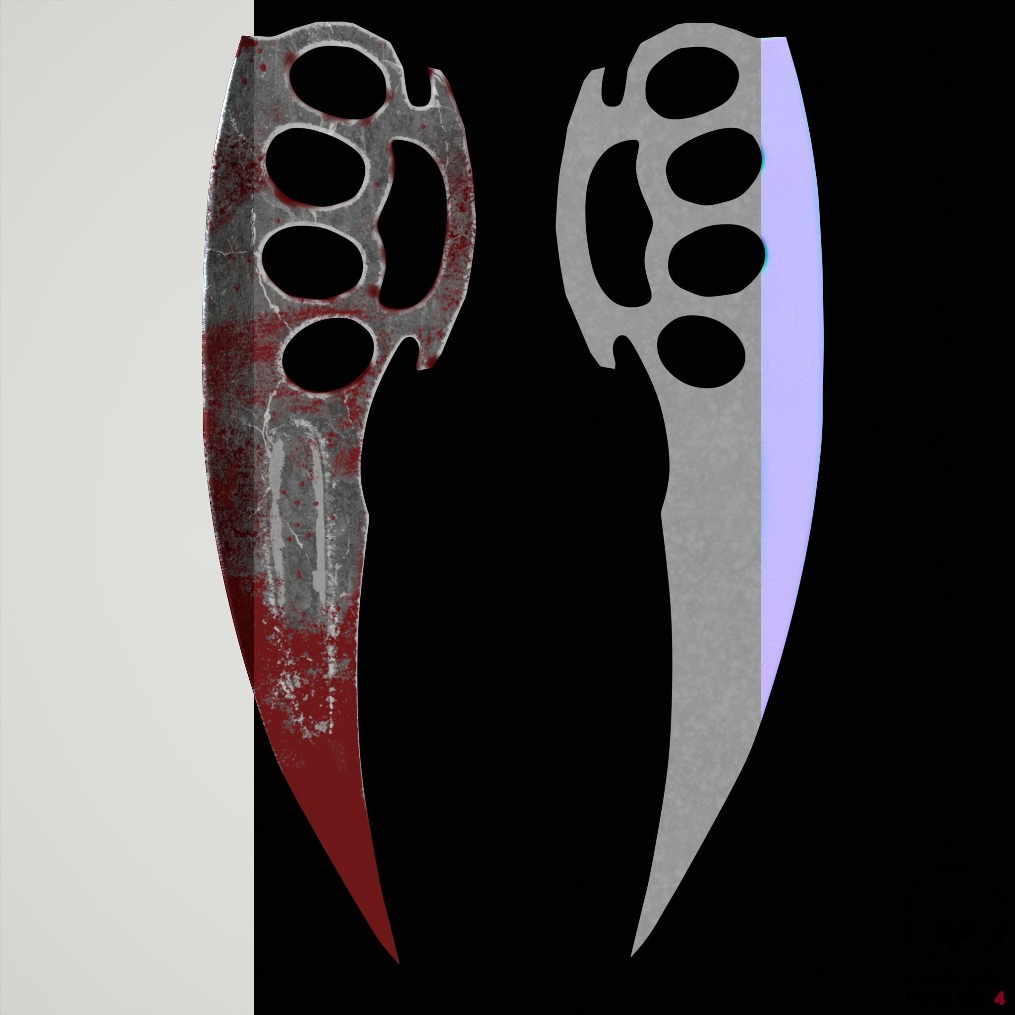 Brass knuckles Low-poly 3D model_3