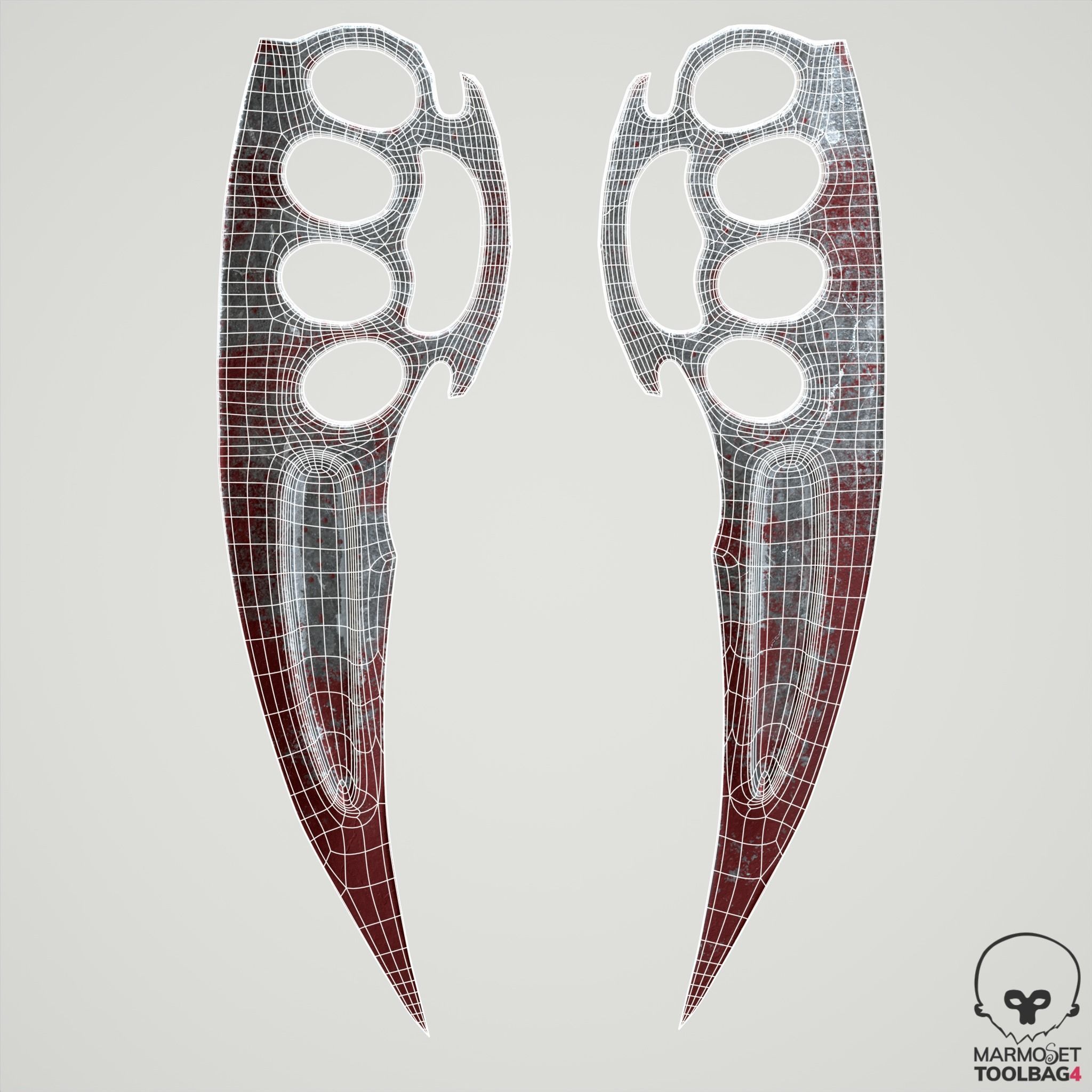 Brass knuckles Low-poly 3D model_2