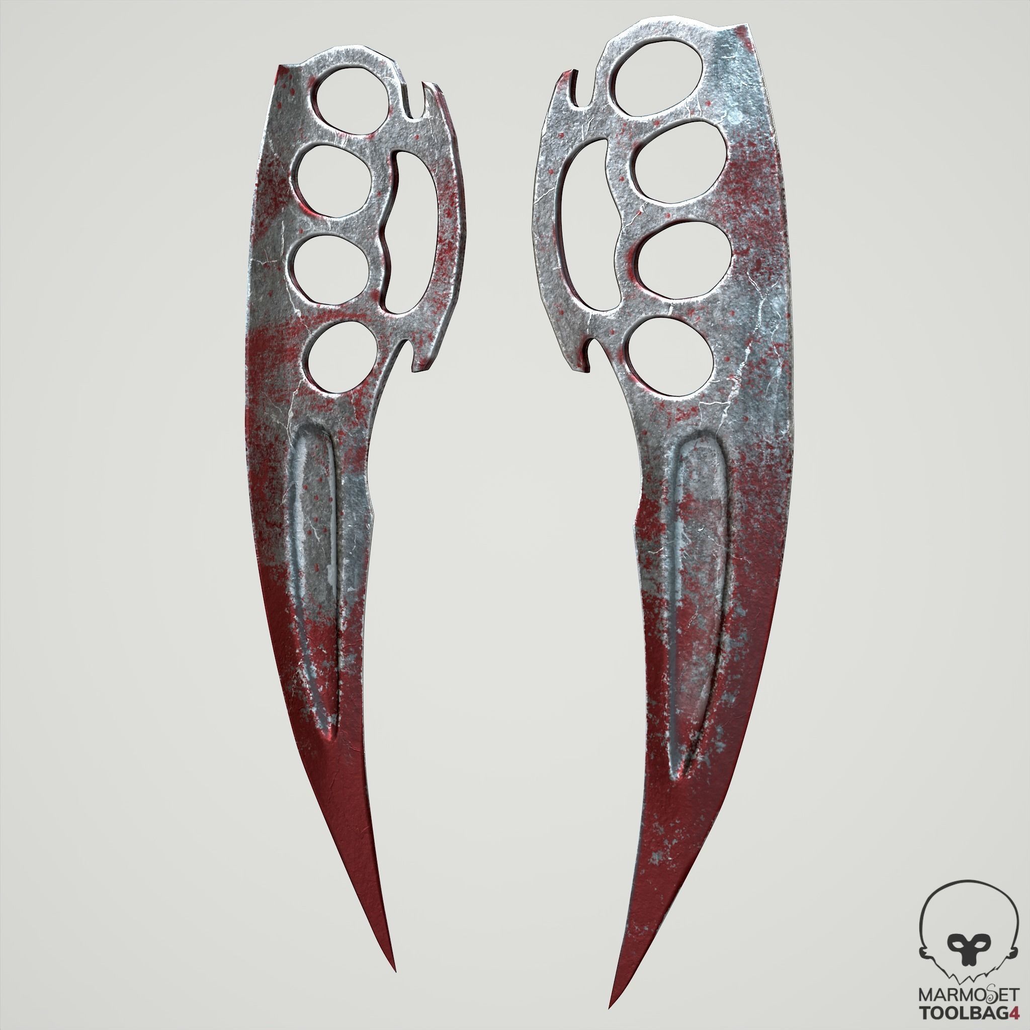 Brass knuckles Low-poly 3D model_1