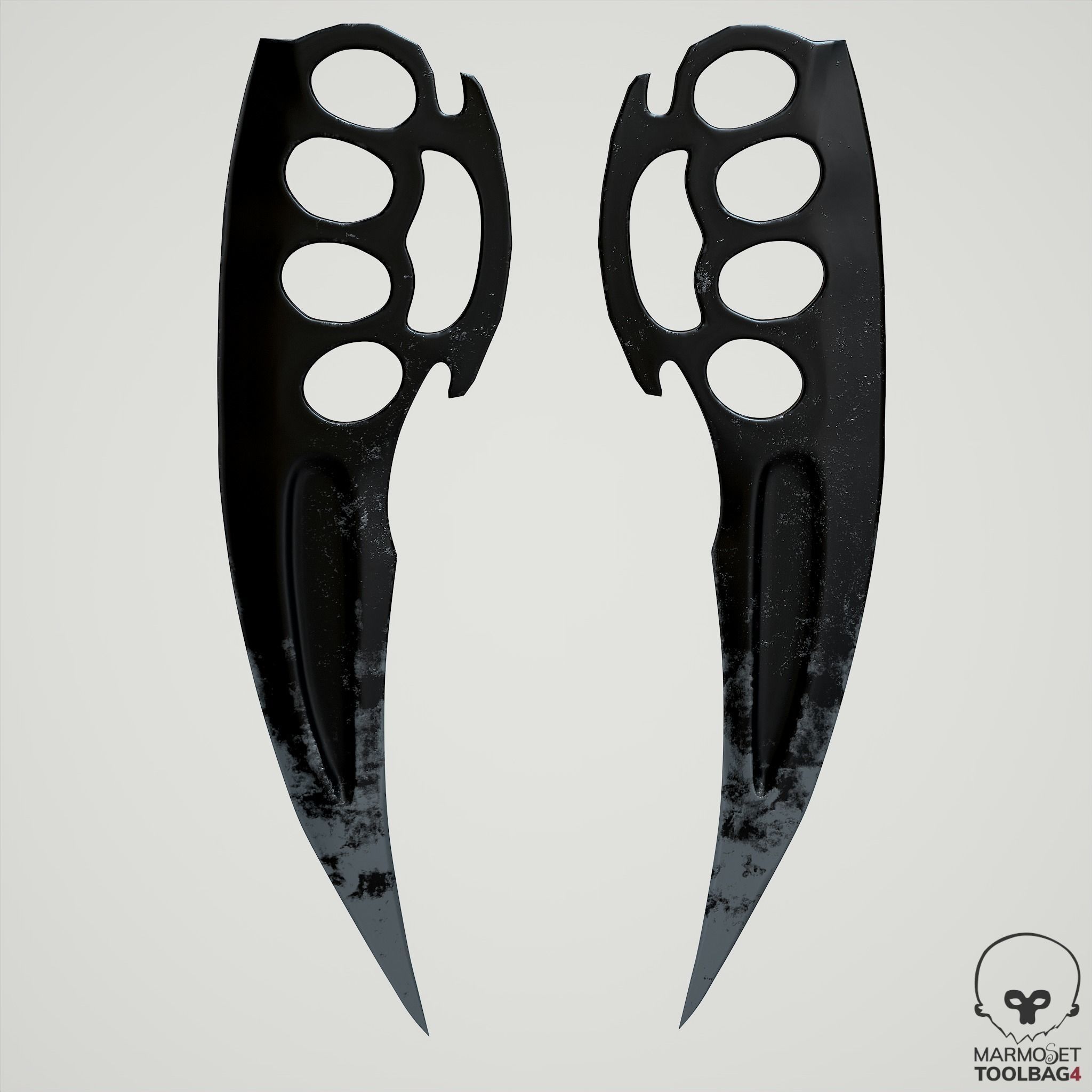 Brass knuckles Low-poly 3D model_7