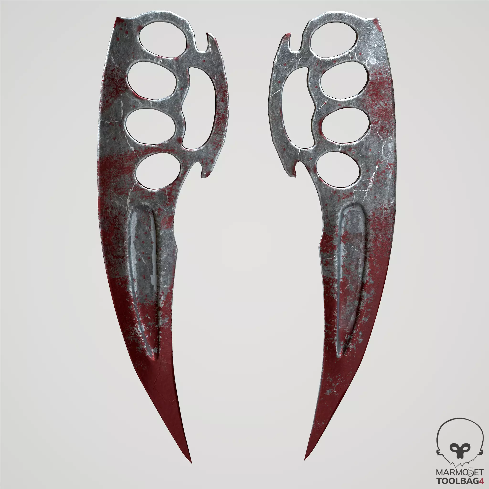 Brass knuckles Low-poly 3D model_0