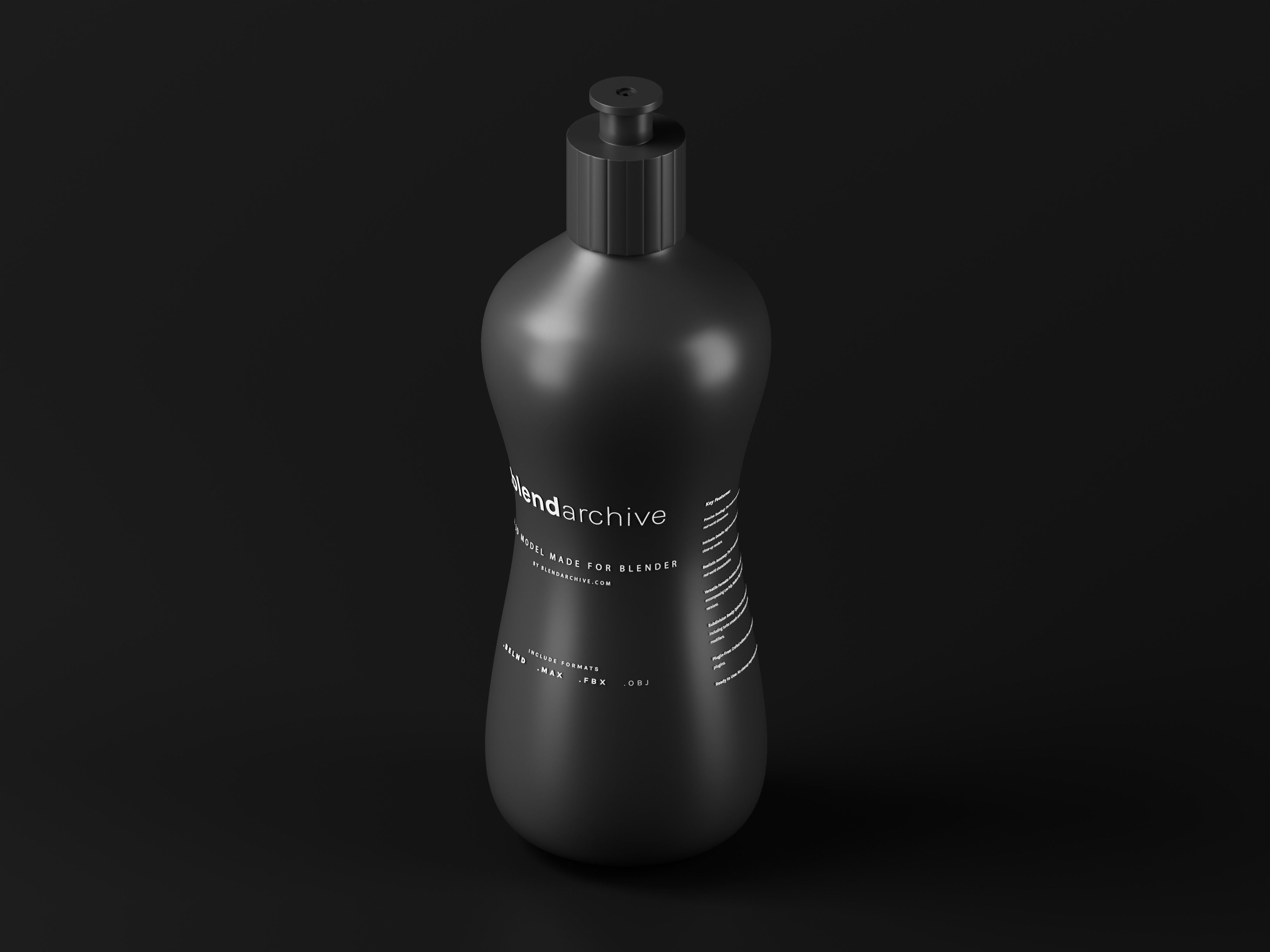 Black Cosmetic Bottle 3D Model Low-poly 3D model_3