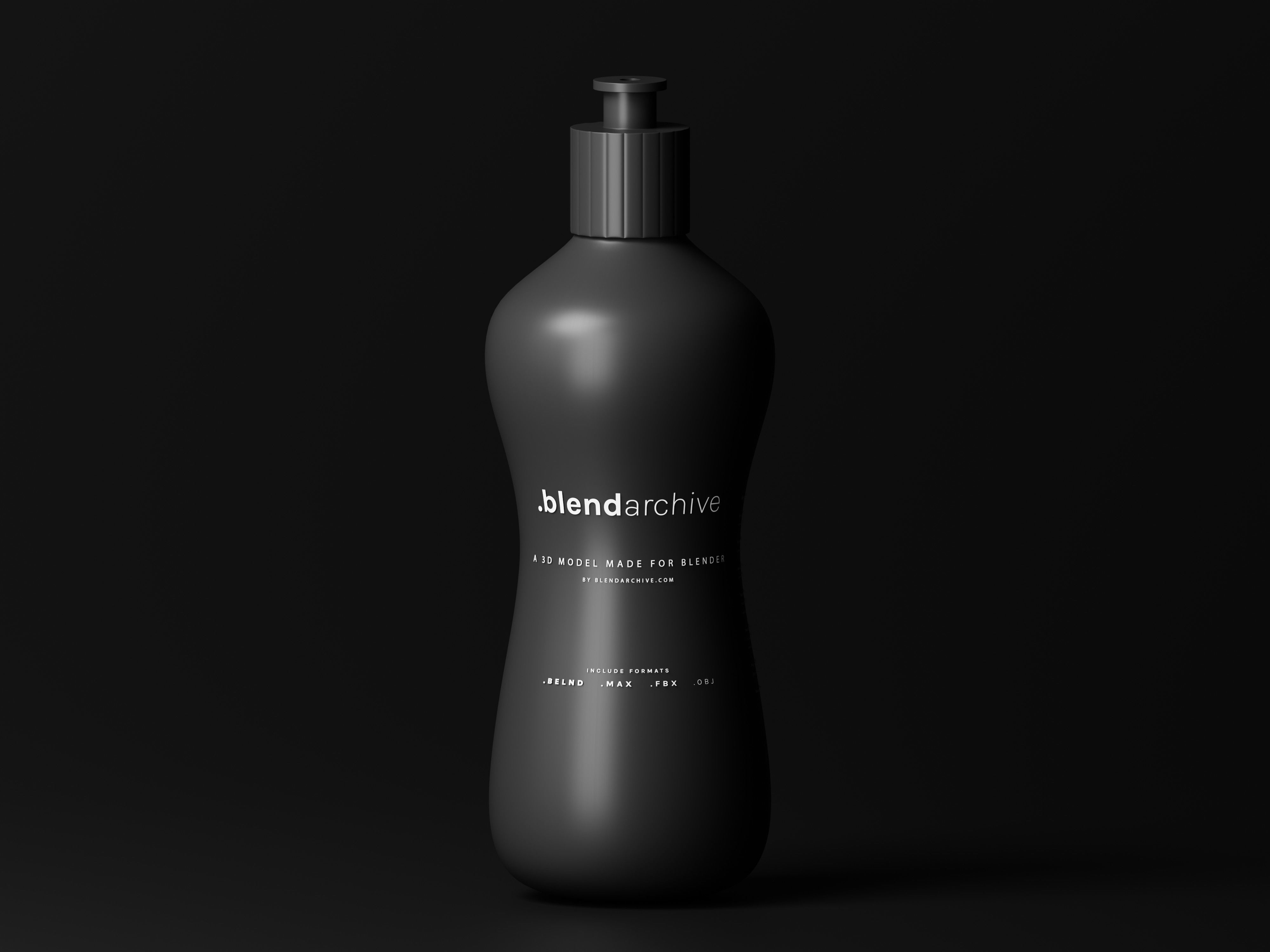 Black Cosmetic Bottle 3D Model Low-poly 3D model_1
