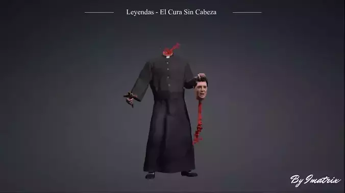 Leyenda El Cura Sin Cabeza - Headless Priest Low-poly 3D model