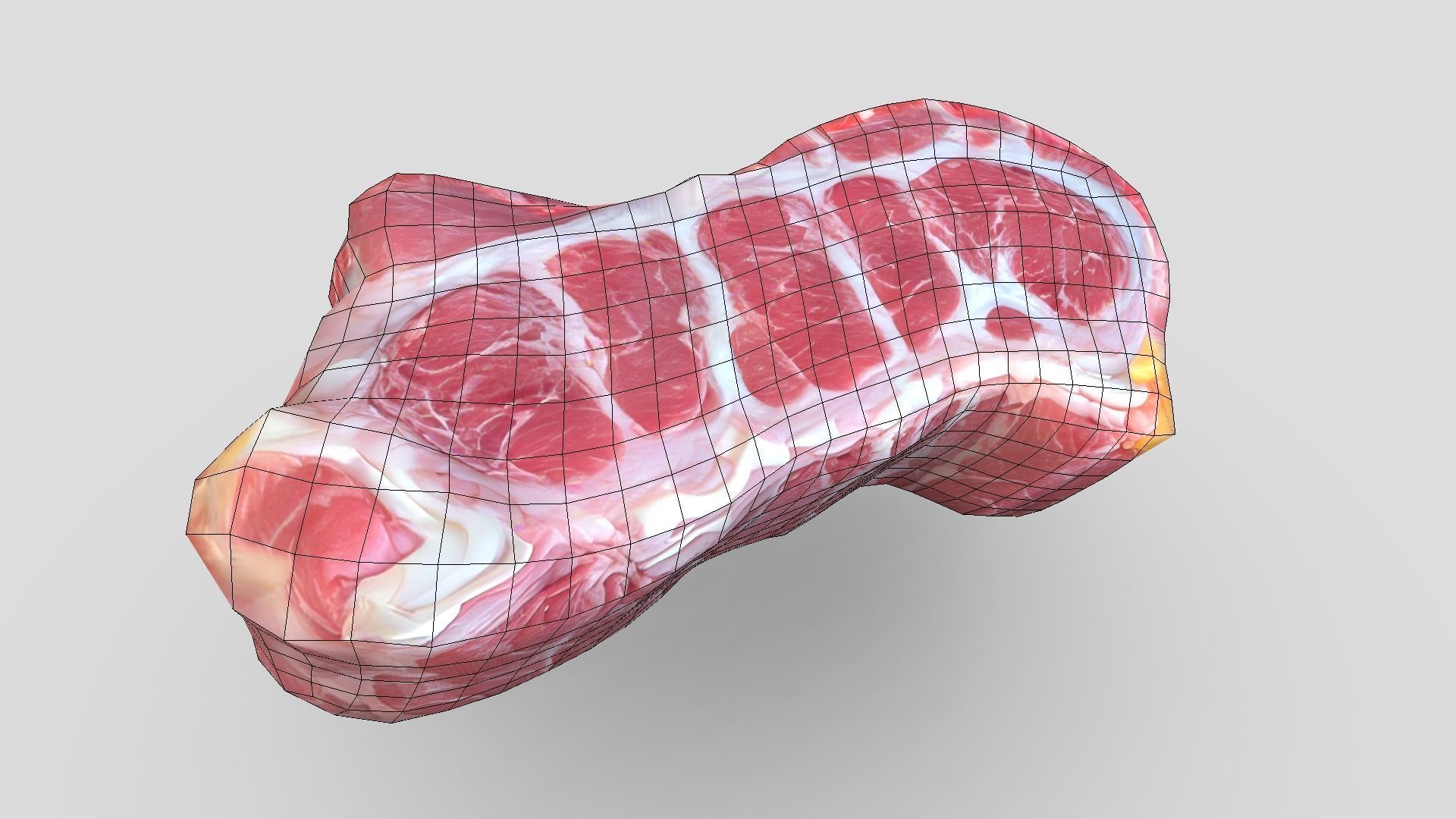 Raw Meat Low-poly 3D model_2