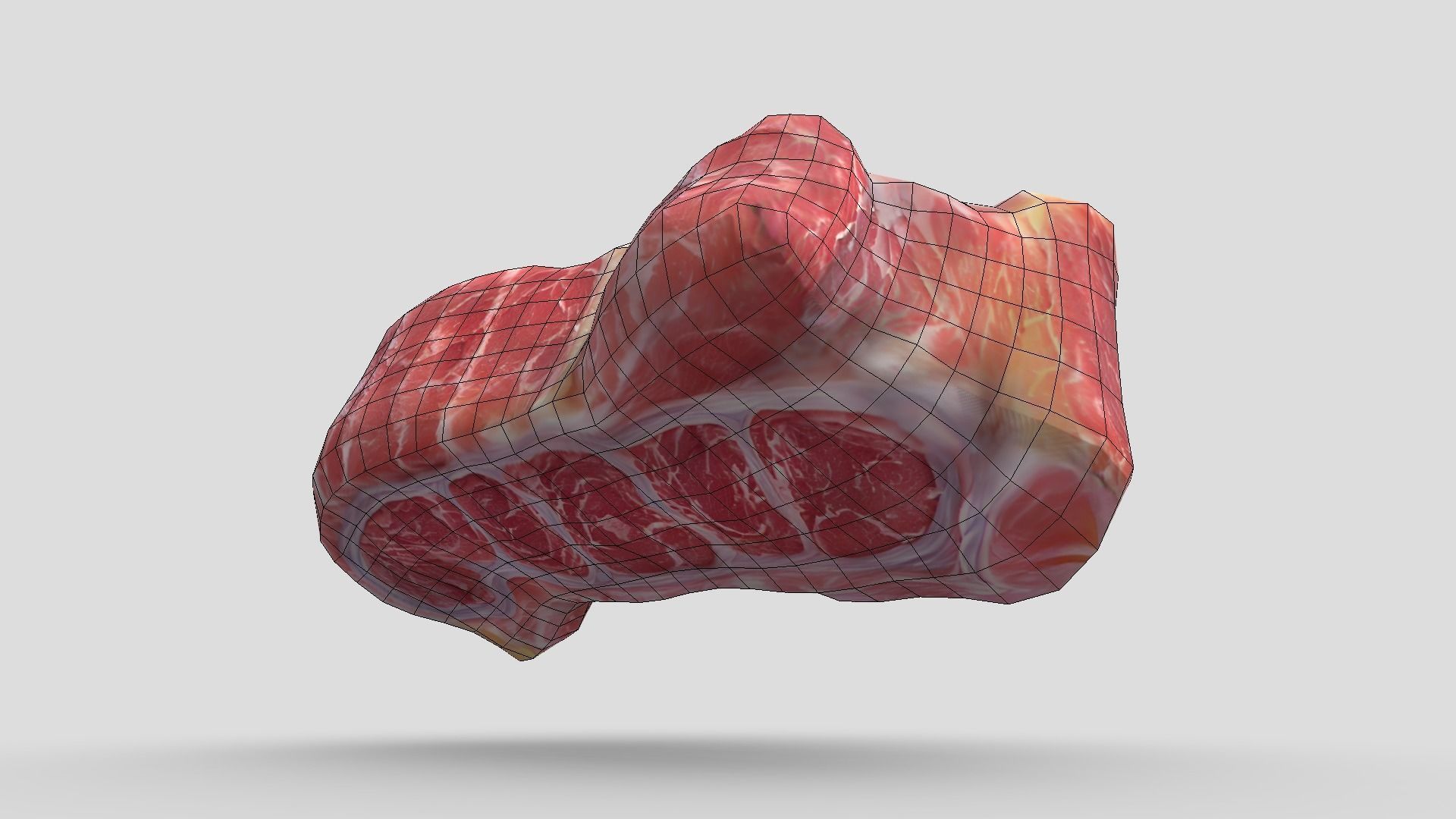 Raw Meat Low-poly 3D model_8