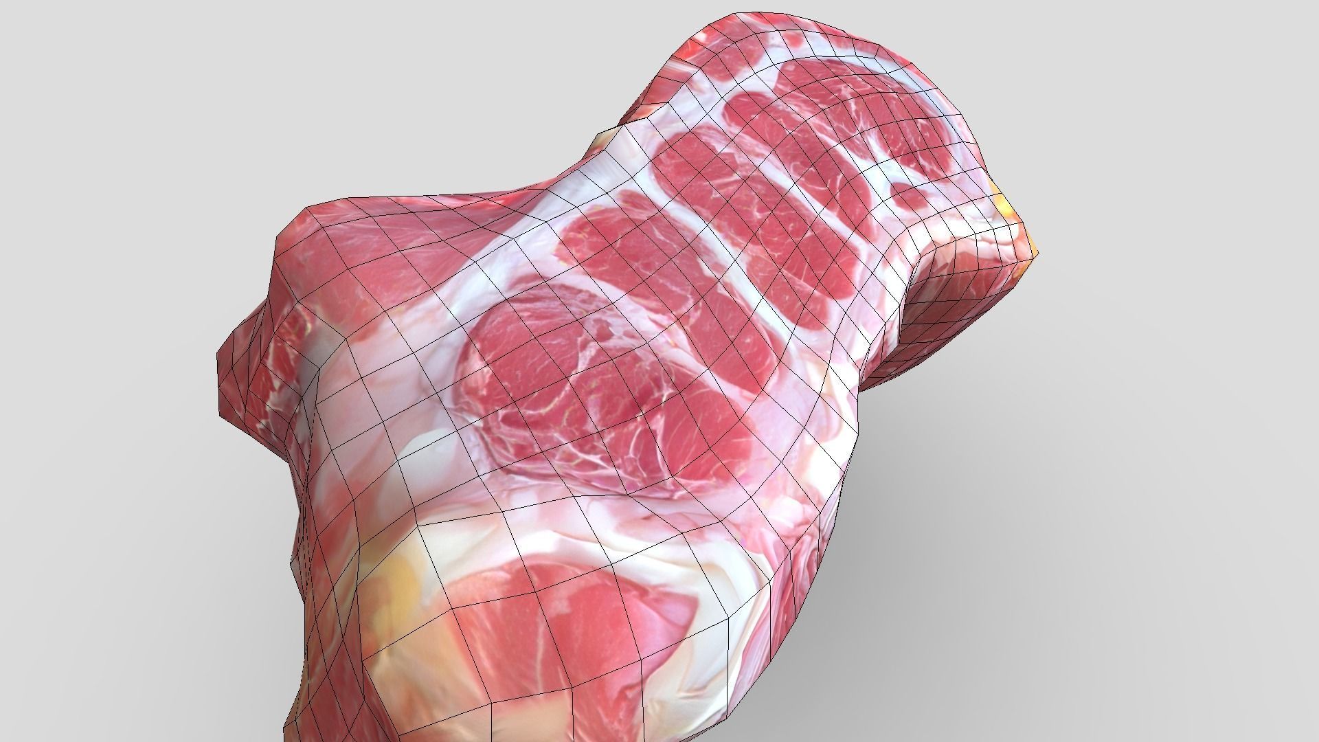 Raw Meat Low-poly 3D model_10