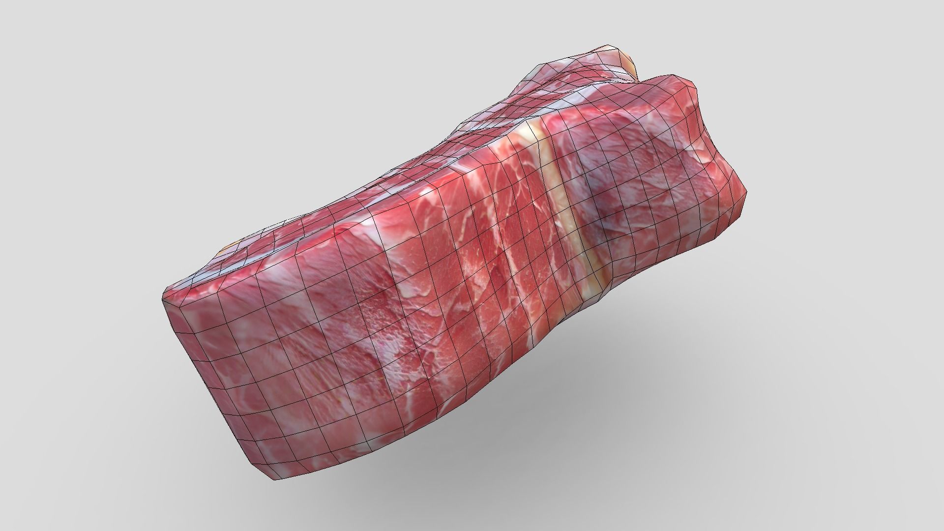 Raw Meat Low-poly 3D model_6