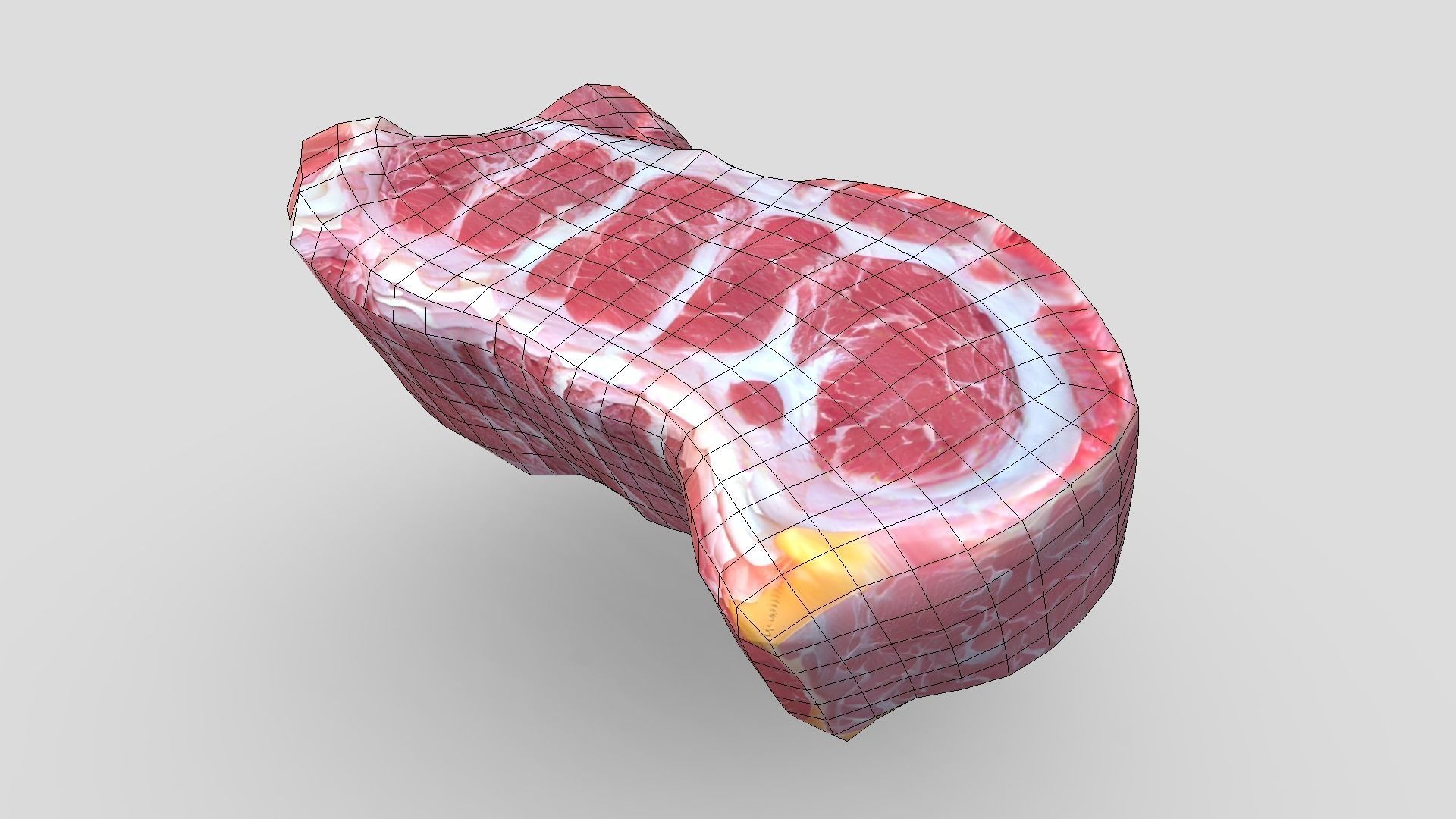 Raw Meat Low-poly 3D model_4