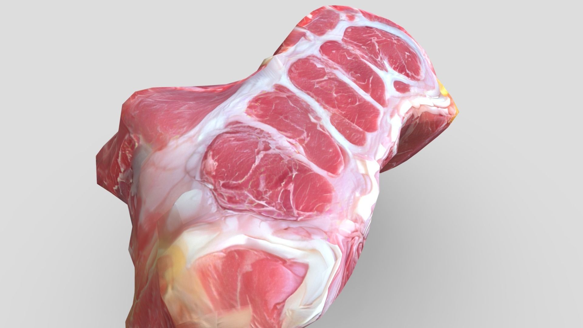 Raw Meat Low-poly 3D model_9