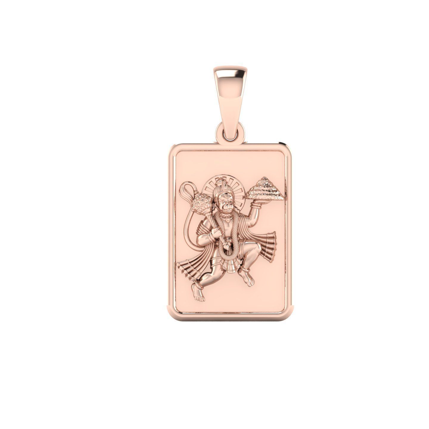 Gold Fancy Hanuman ji locket  3D print model_1