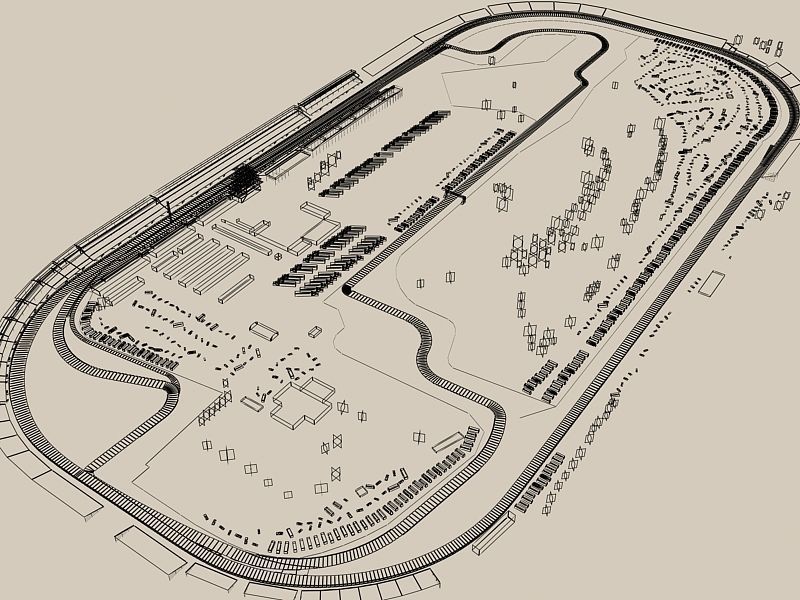 Game Ready Indianapolis Speedway 3D Model Low-poly 3D model_2