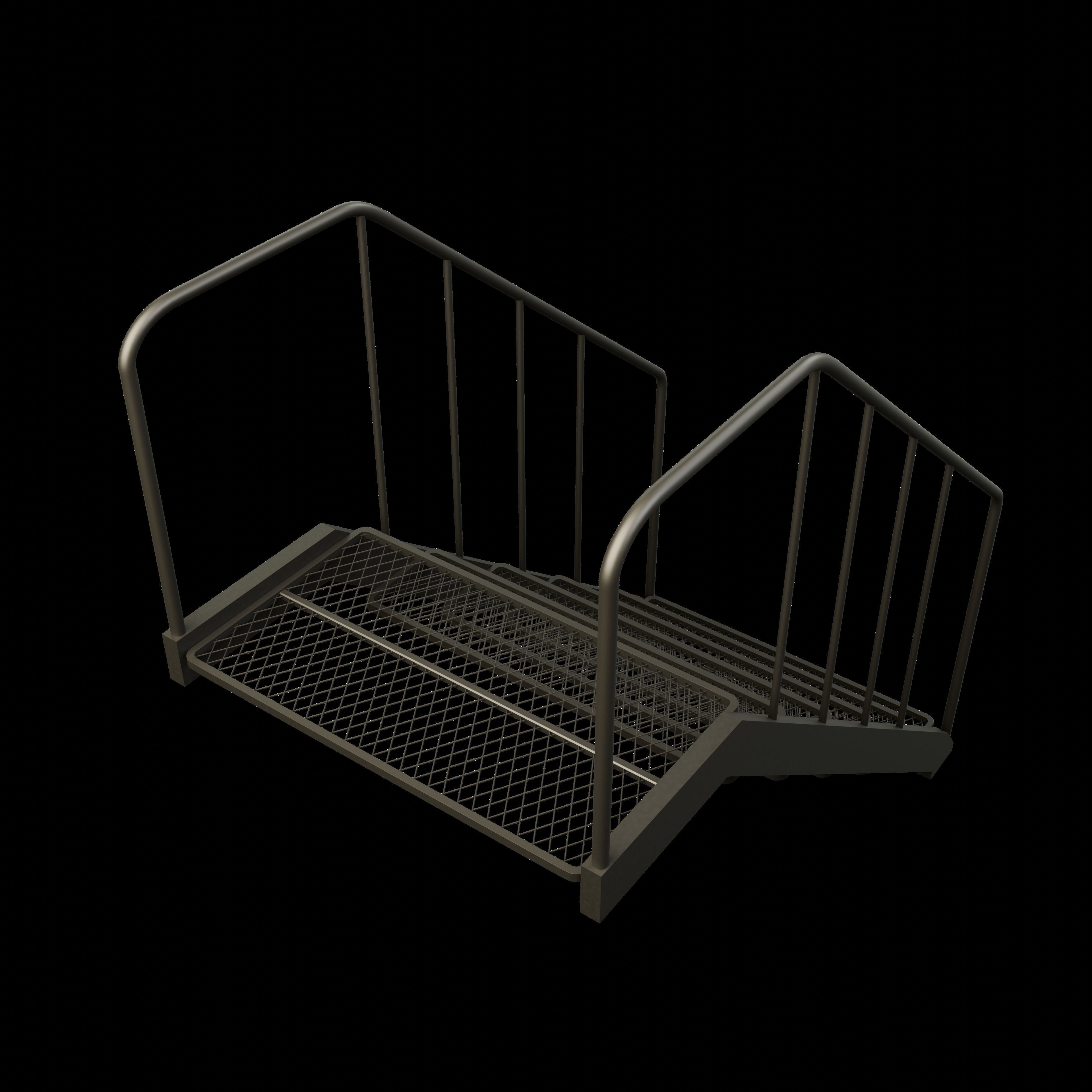 Staircase 3D Model with Technical Drawing 3D model_1