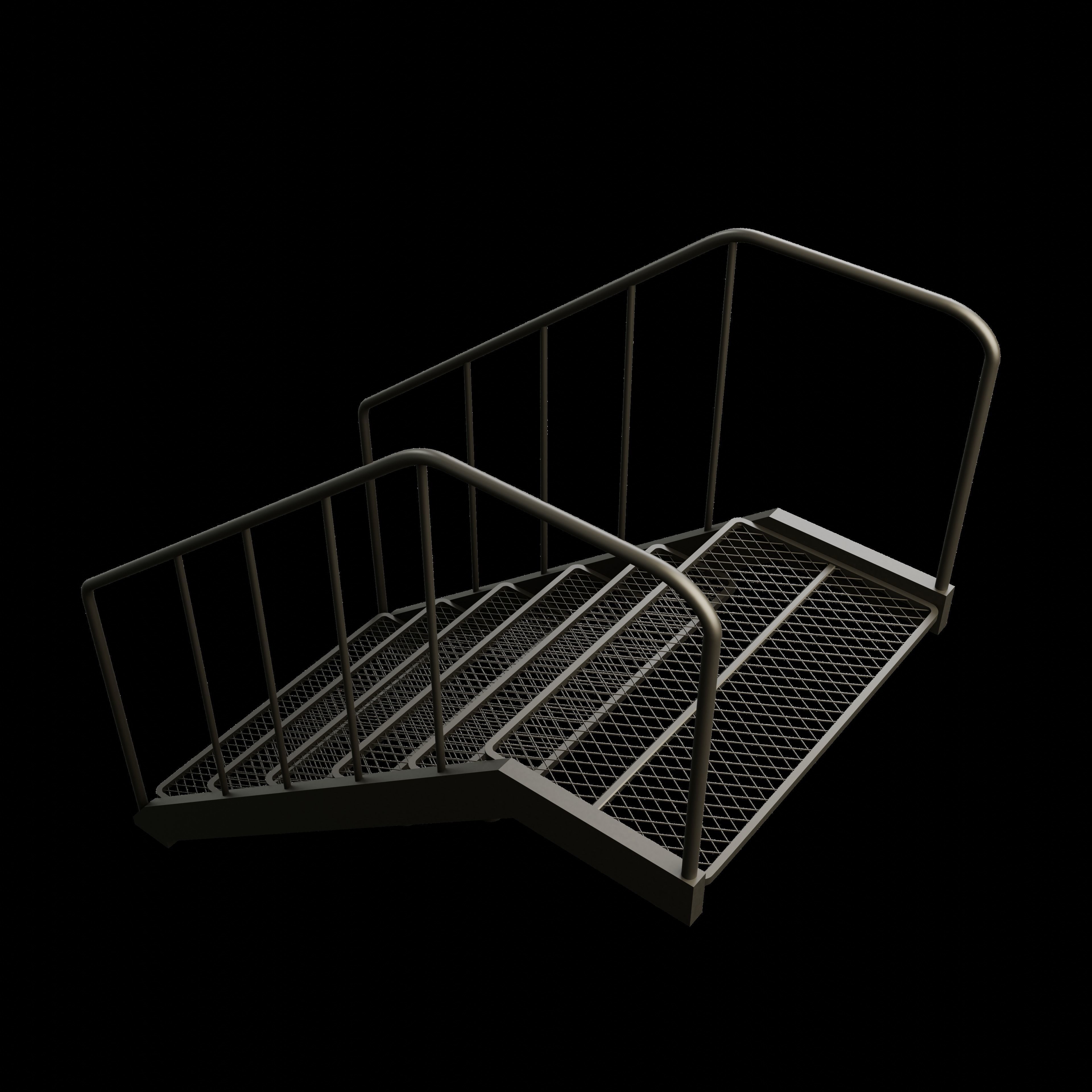 Staircase 3D Model with Technical Drawing 3D model_6