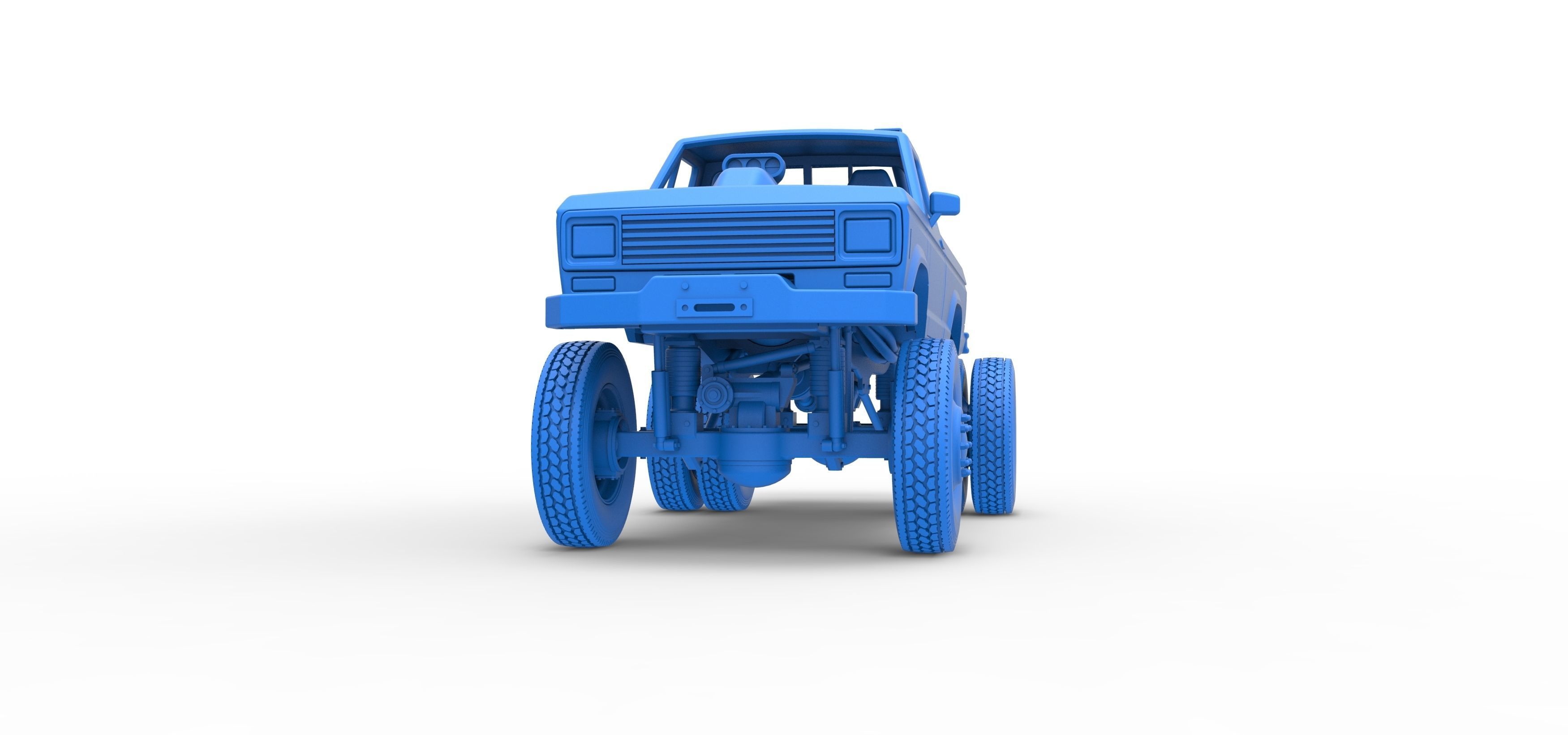 Monster Truck with semi truck wheels Scale 1 to 25 3D print model_23