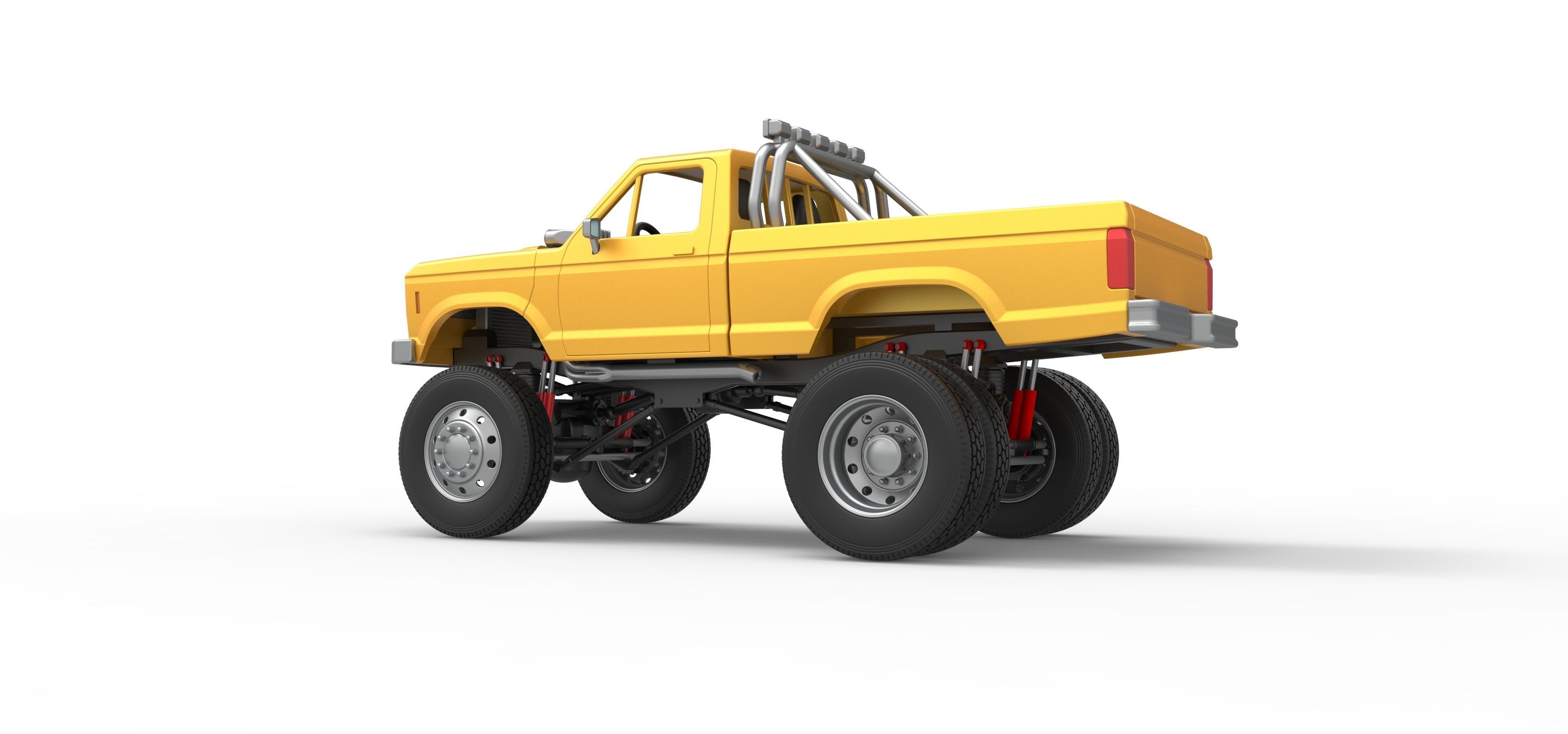 Monster Truck with semi truck wheels Scale 1 to 25 3D print model_13